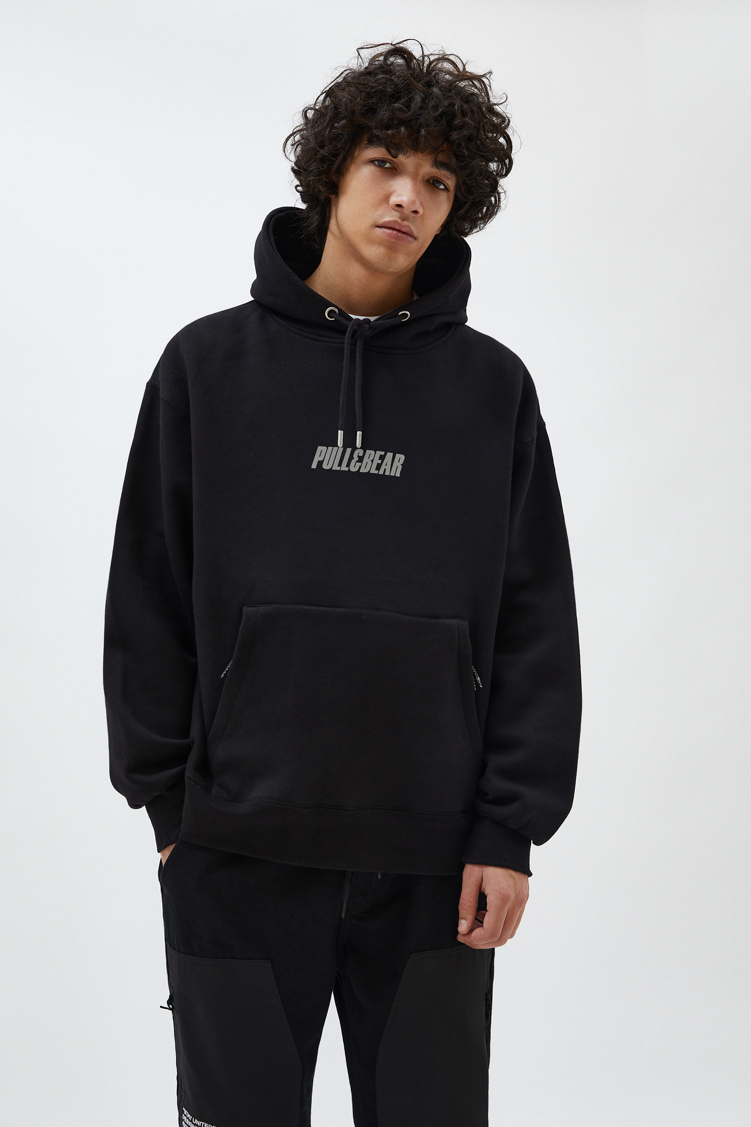 reflective logo hoodie