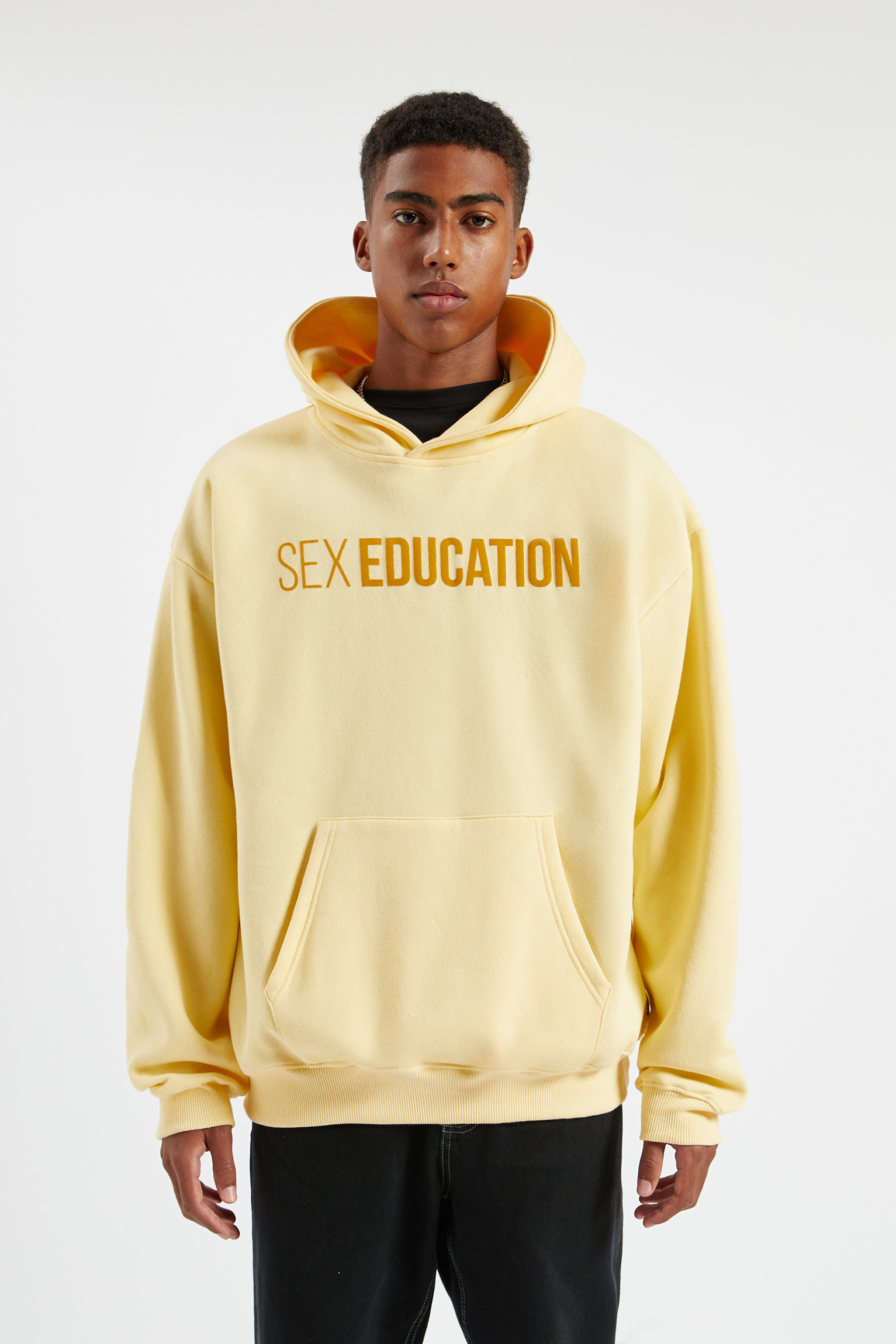 yellow pull and bear hoodie