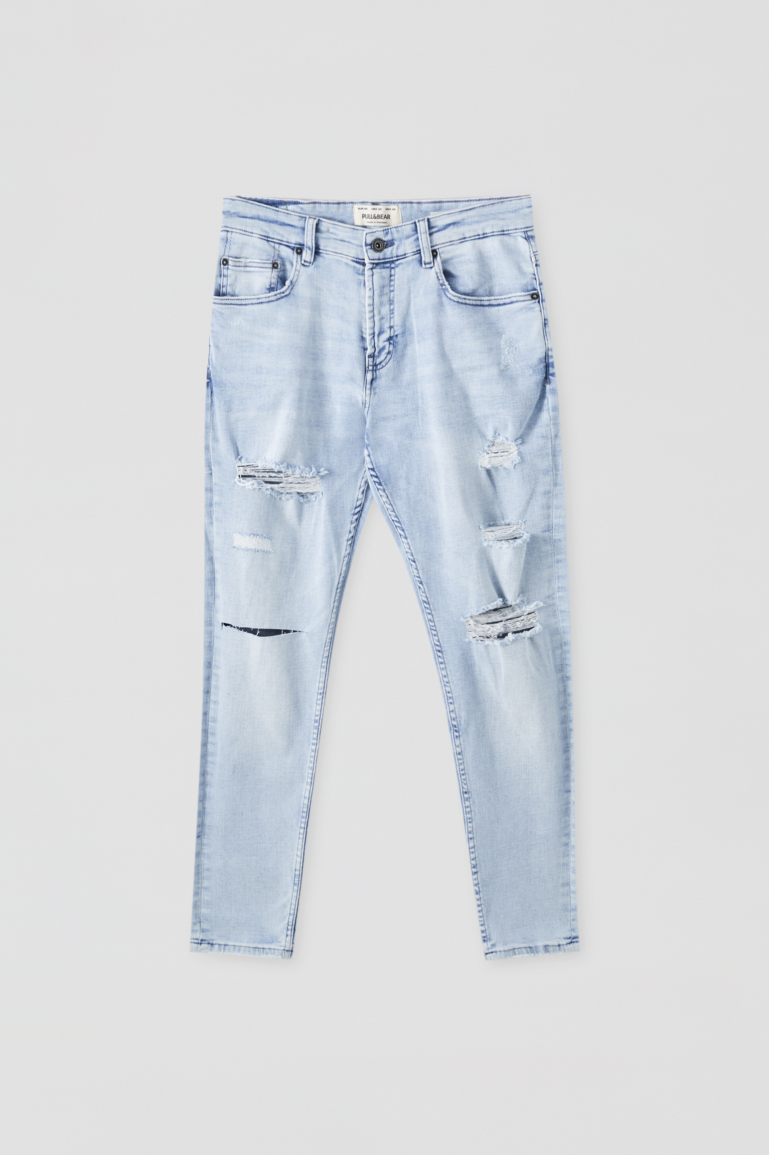 Ripped tapered skinny jeans - PULL\u0026BEAR