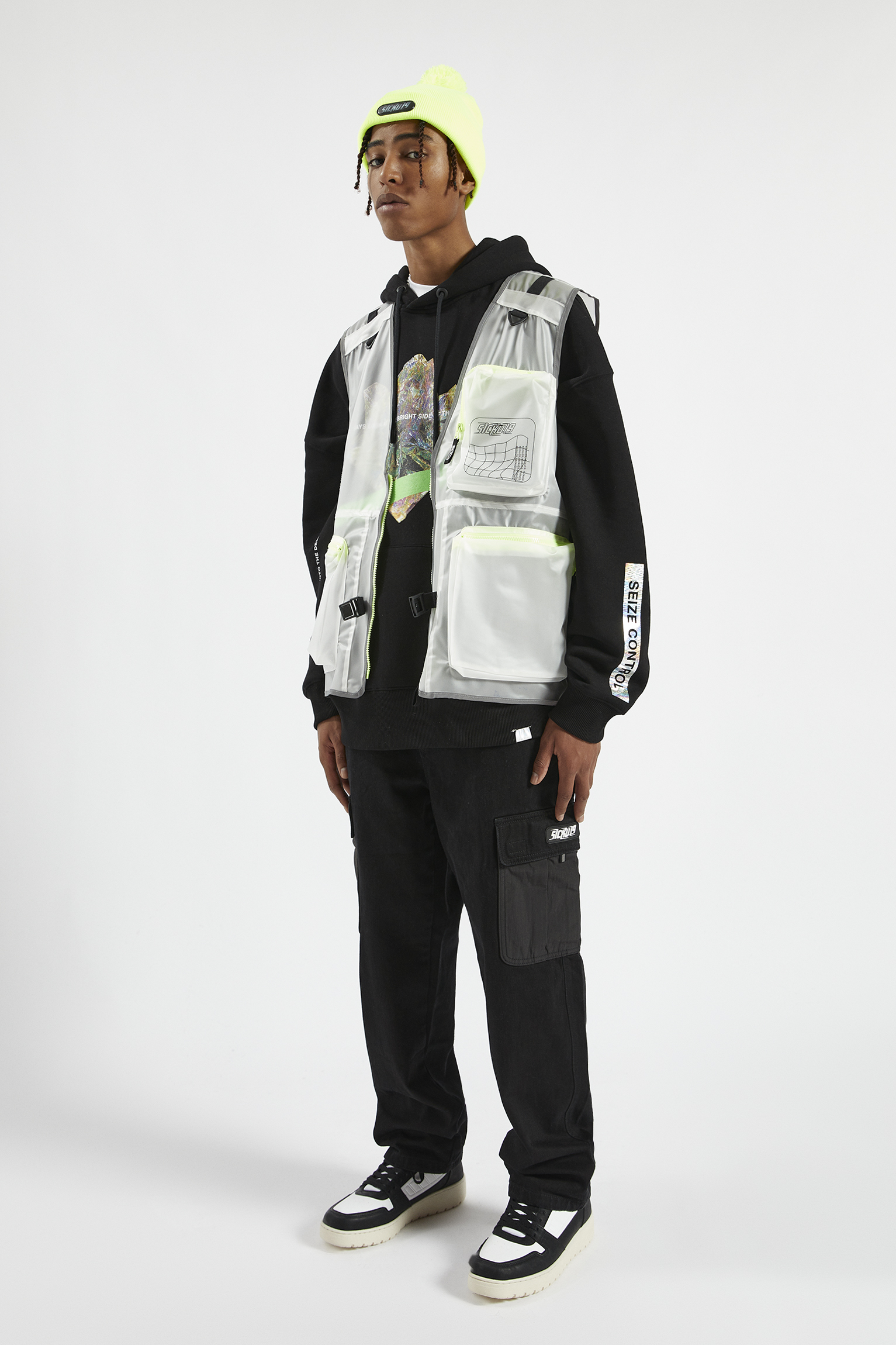 black police cargo trousers