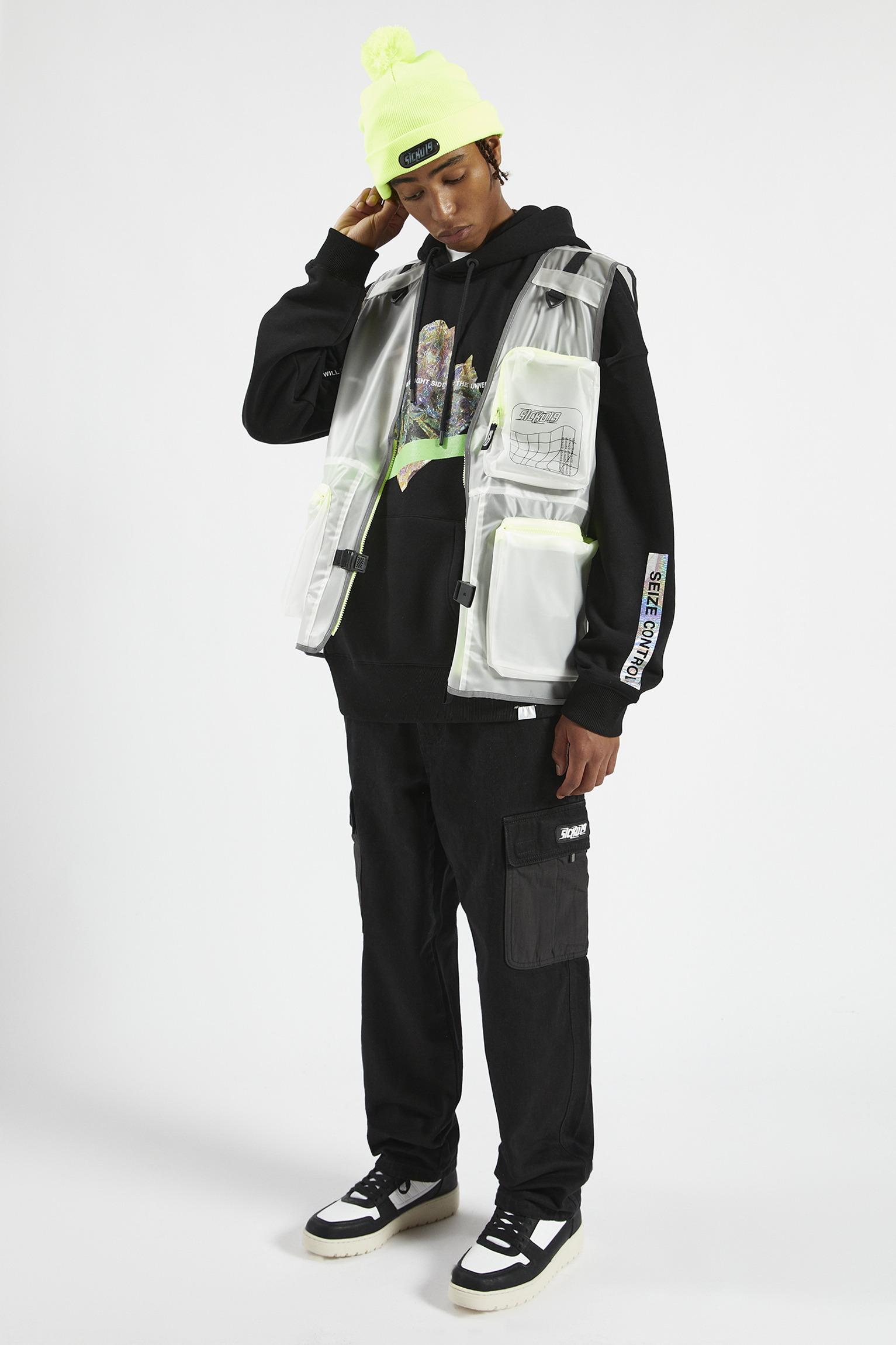 black police cargo trousers