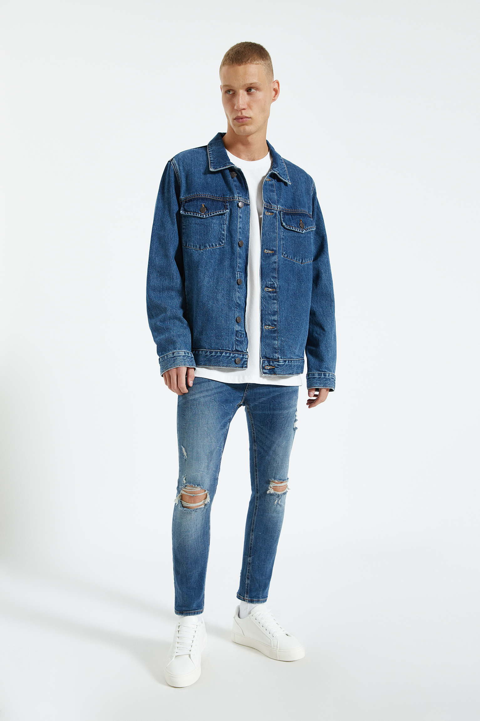 Premium ripped skinny fit jeans - PULL\u0026BEAR