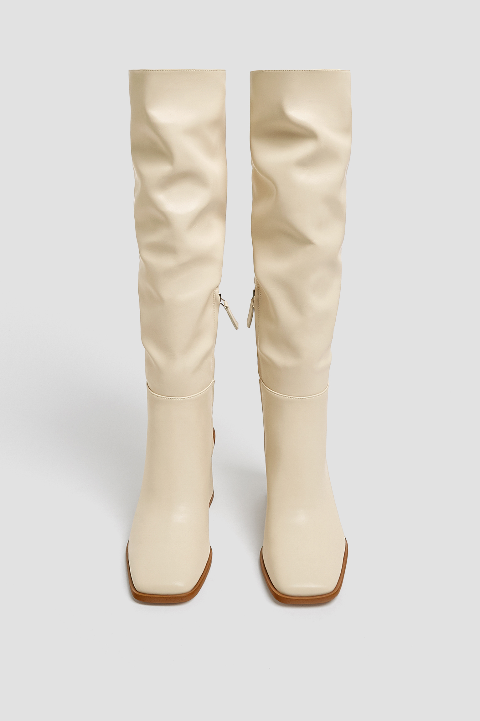 ivory knee high boots