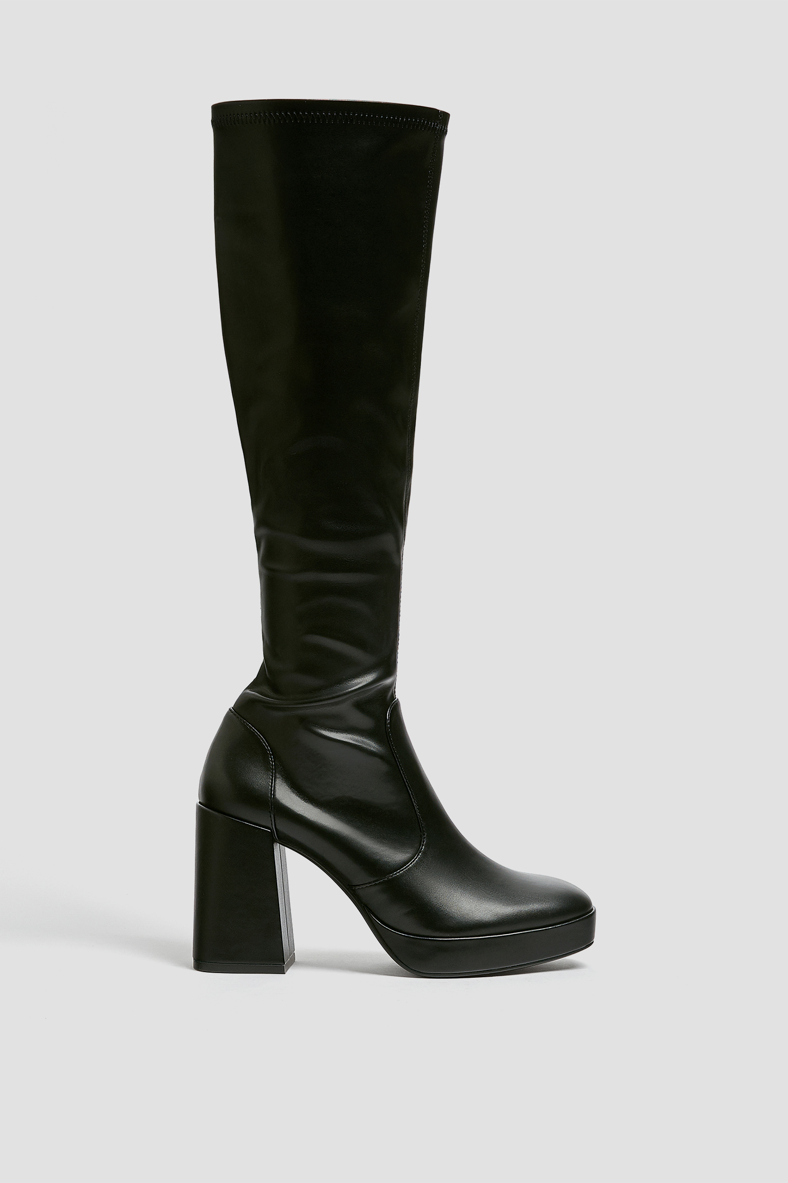 stretch knee high boots