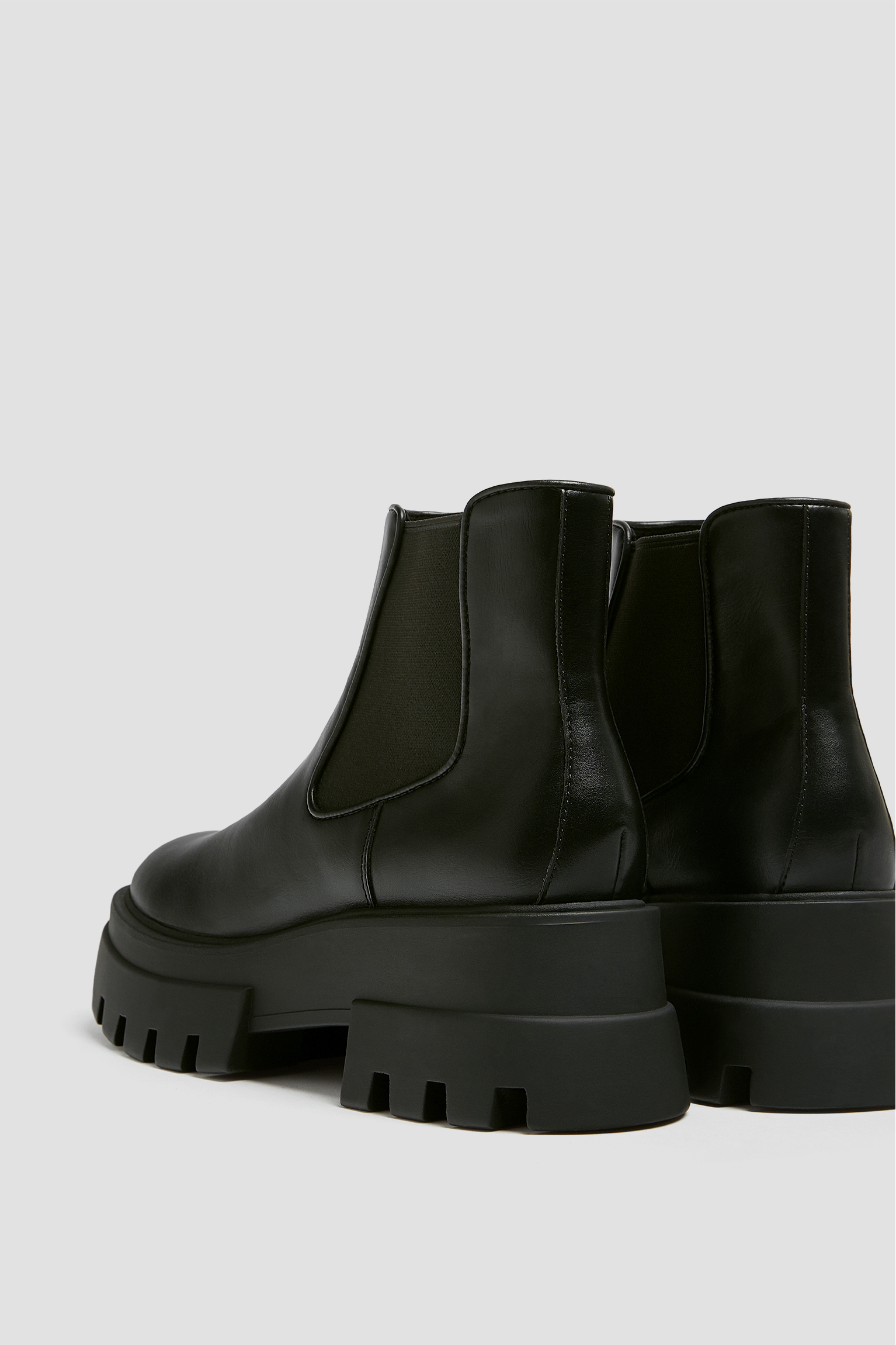 leather track sole ankle boots