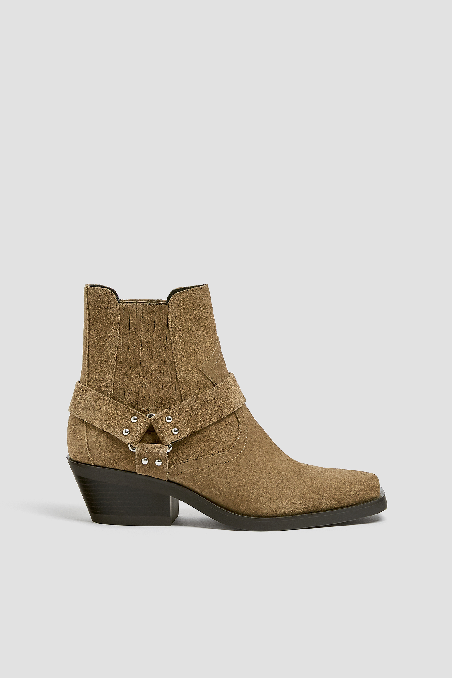 leather square toe ankle boots