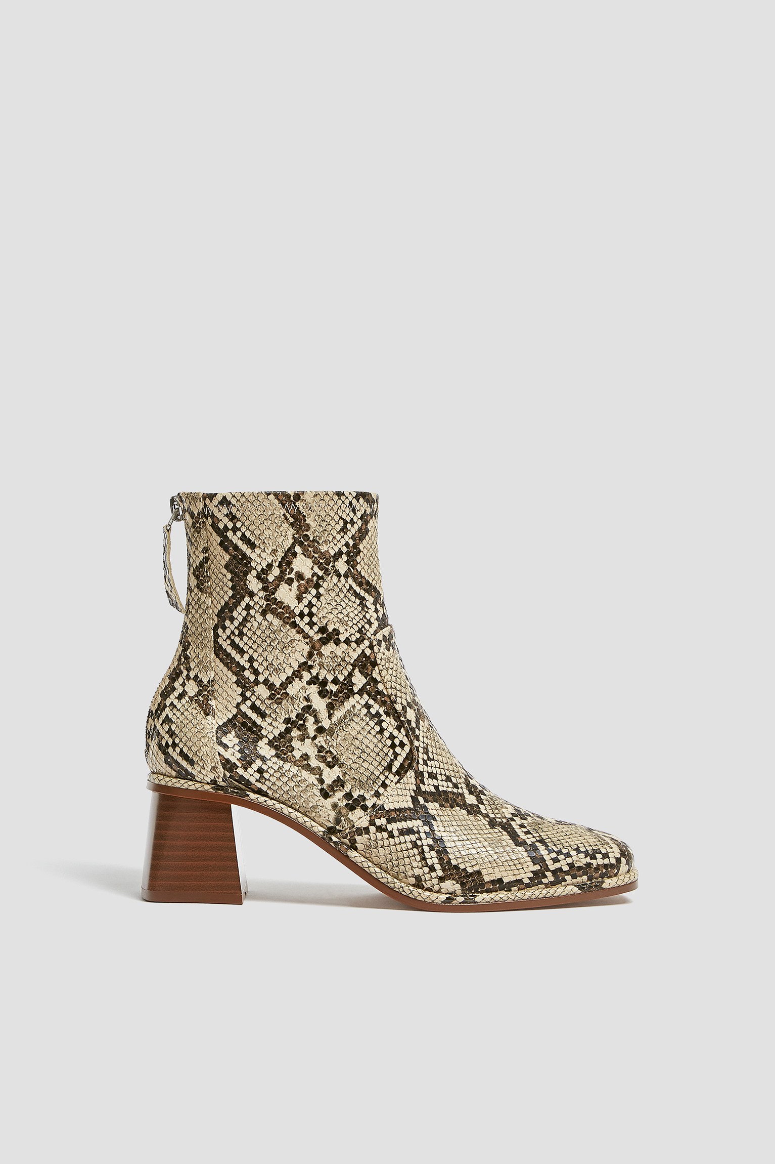 Square toe animal print ankle boots 