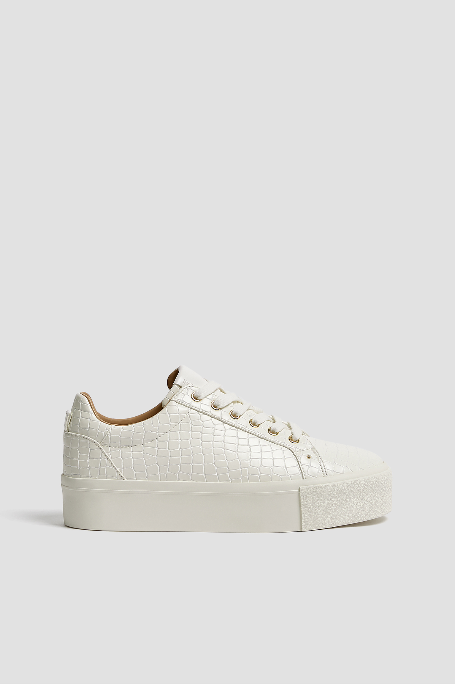 Chunky sole trainers with mock croc 