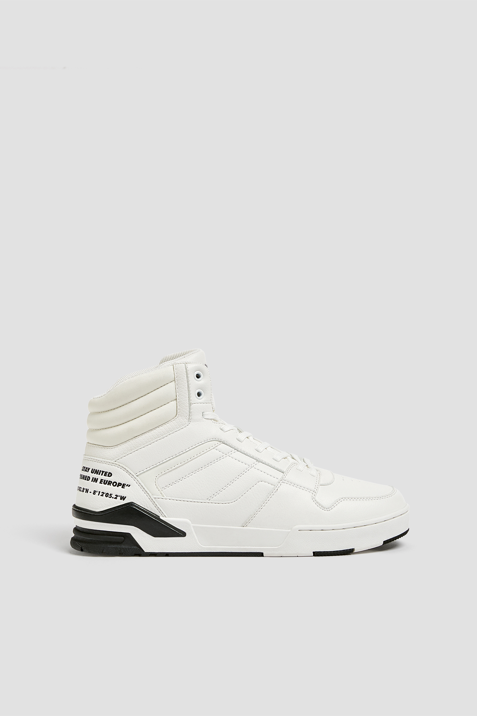 mens white high top trainers