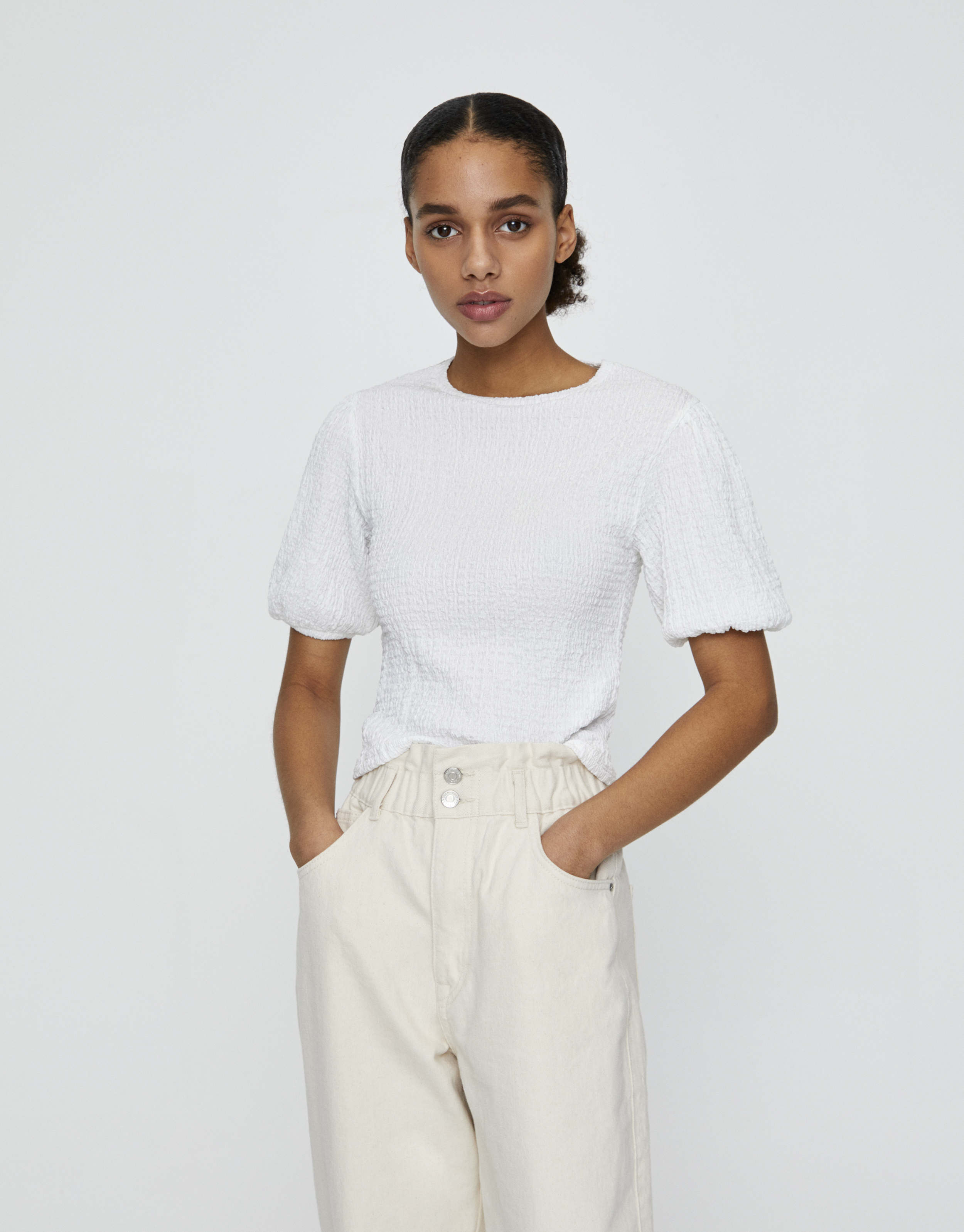 camisa manga abullonada