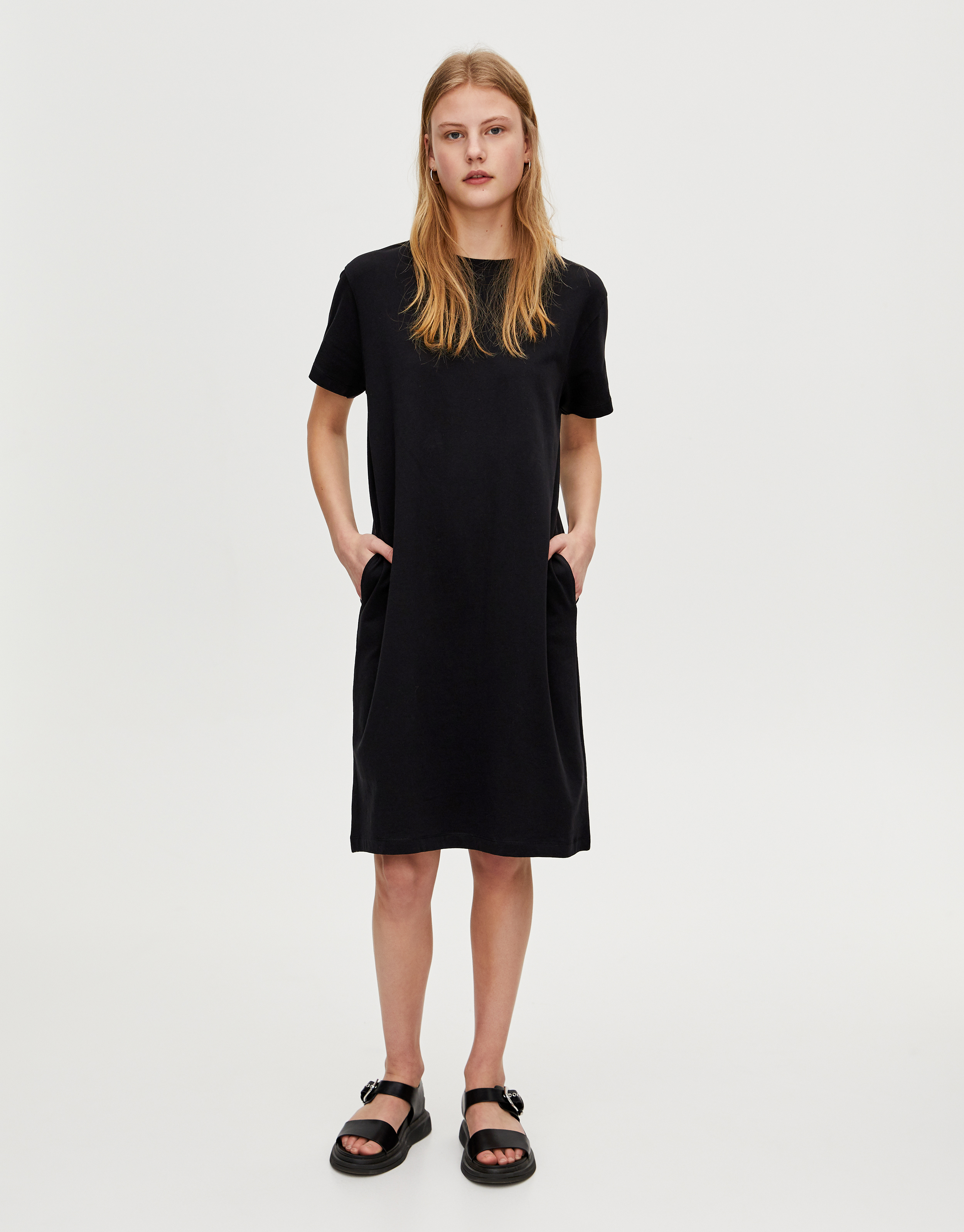 short sleeve midi t shirt dress