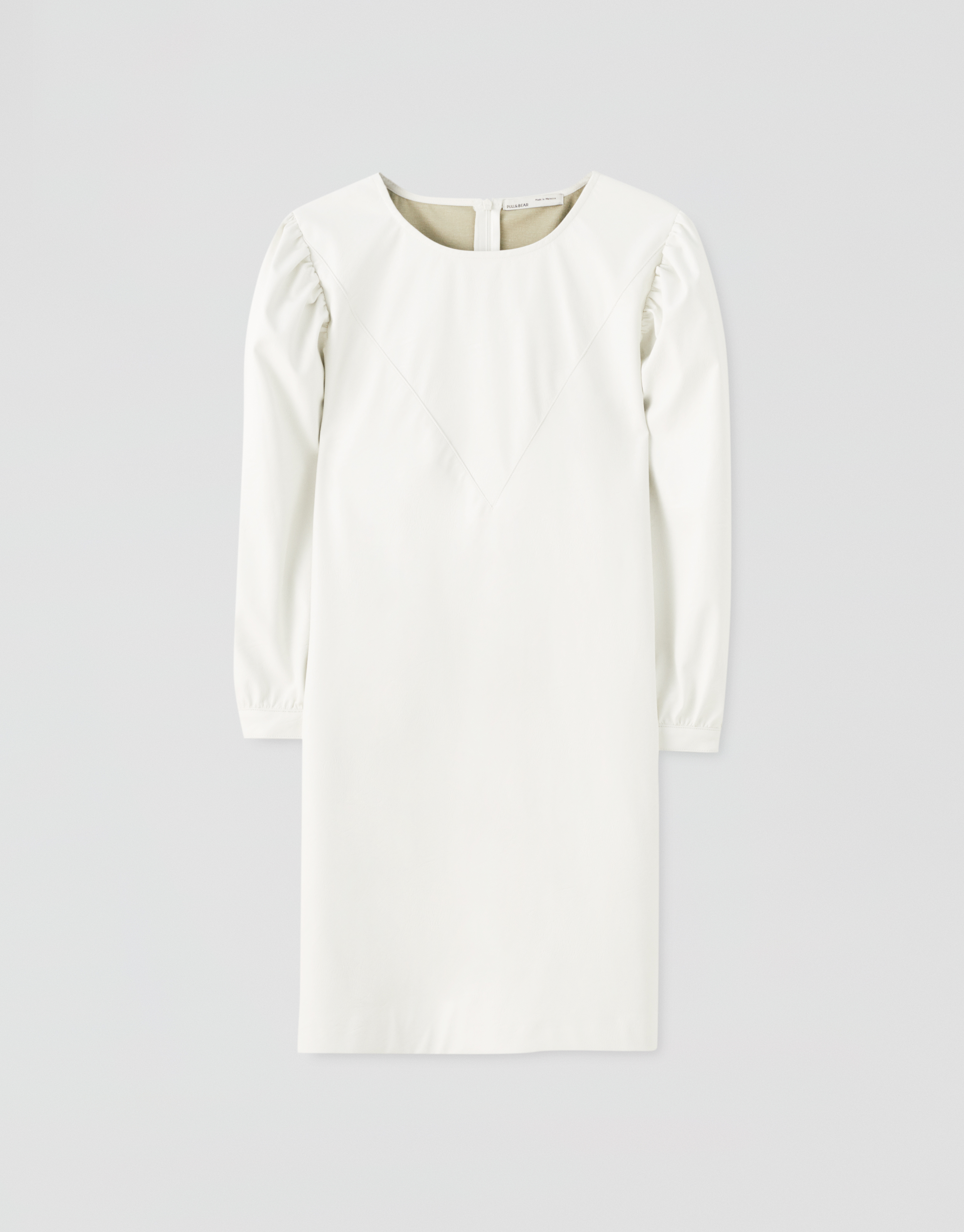 Witte Imitatieleren Jurk Pull Bear