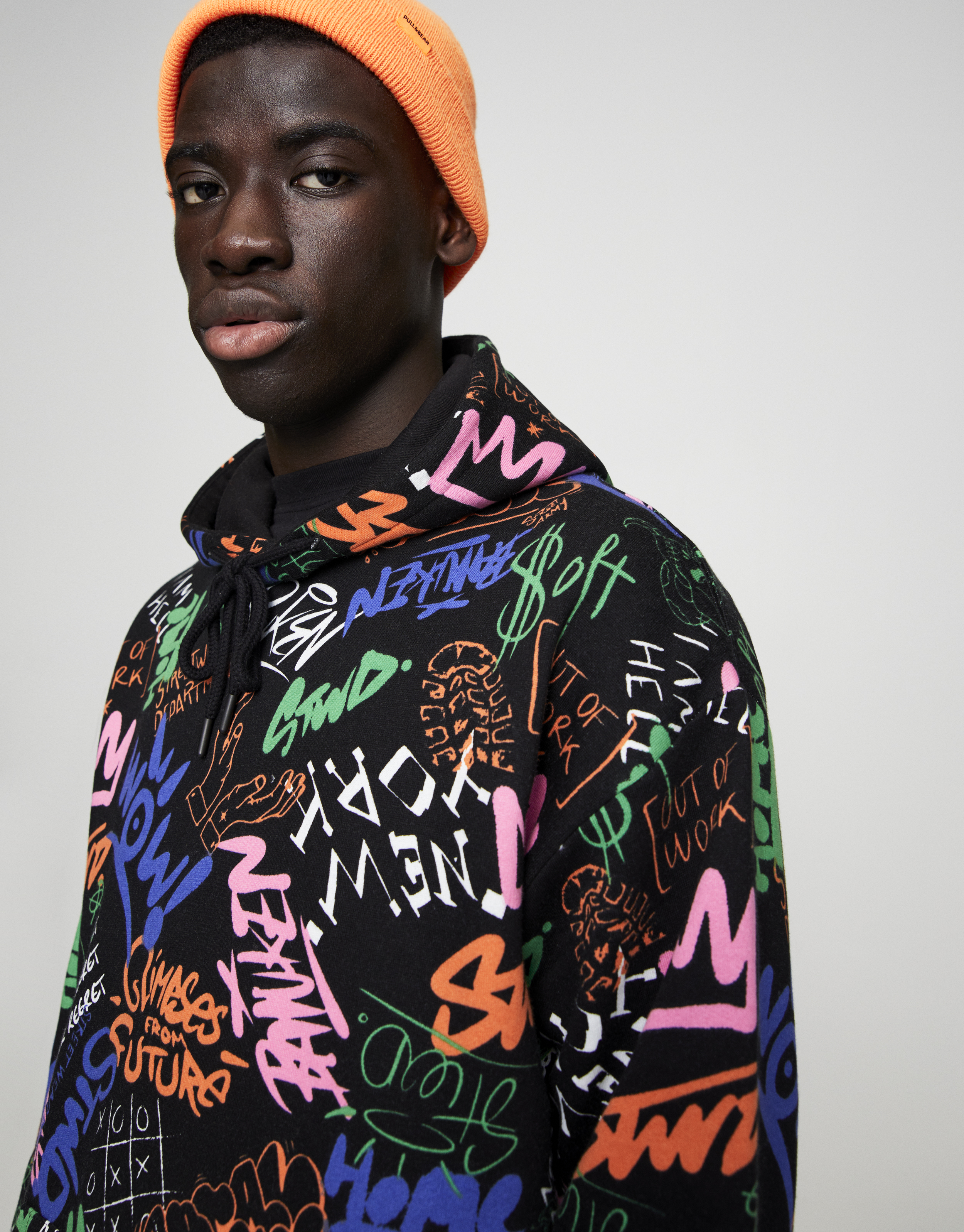 All Over Graffiti Print Hoodie Pull Bear
