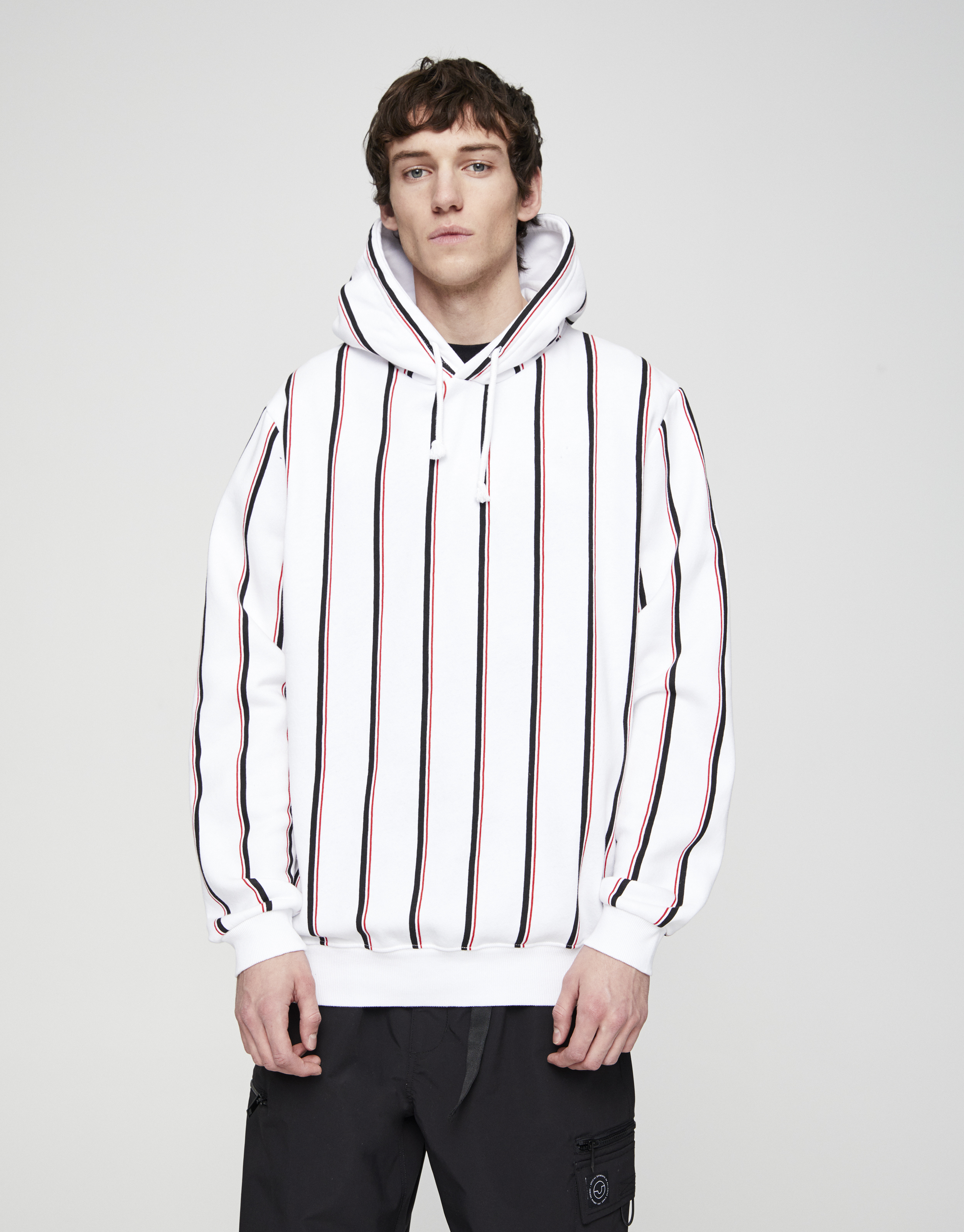 Vertical-striped hoodie - PULL\u0026BEAR