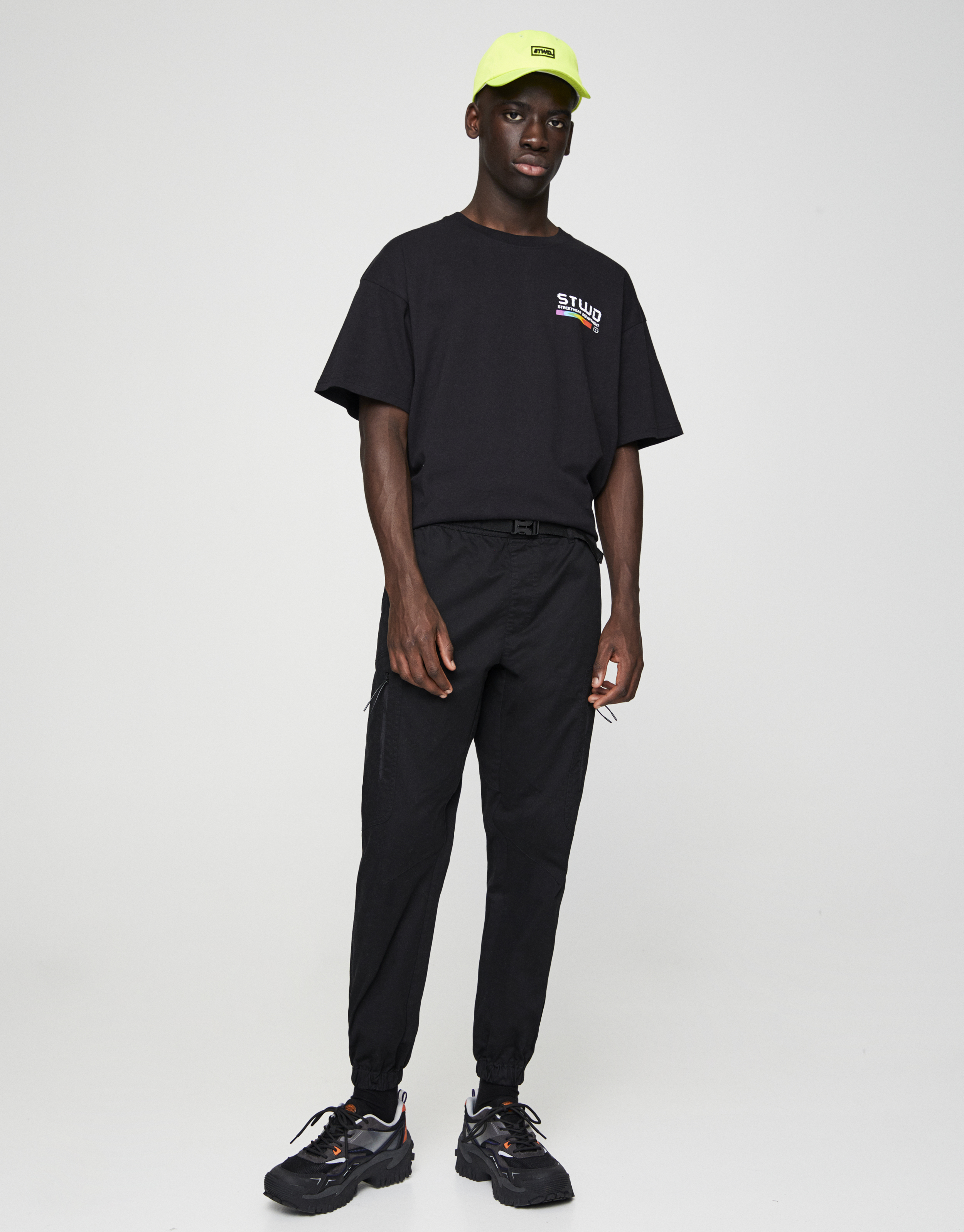 black cargo trousers