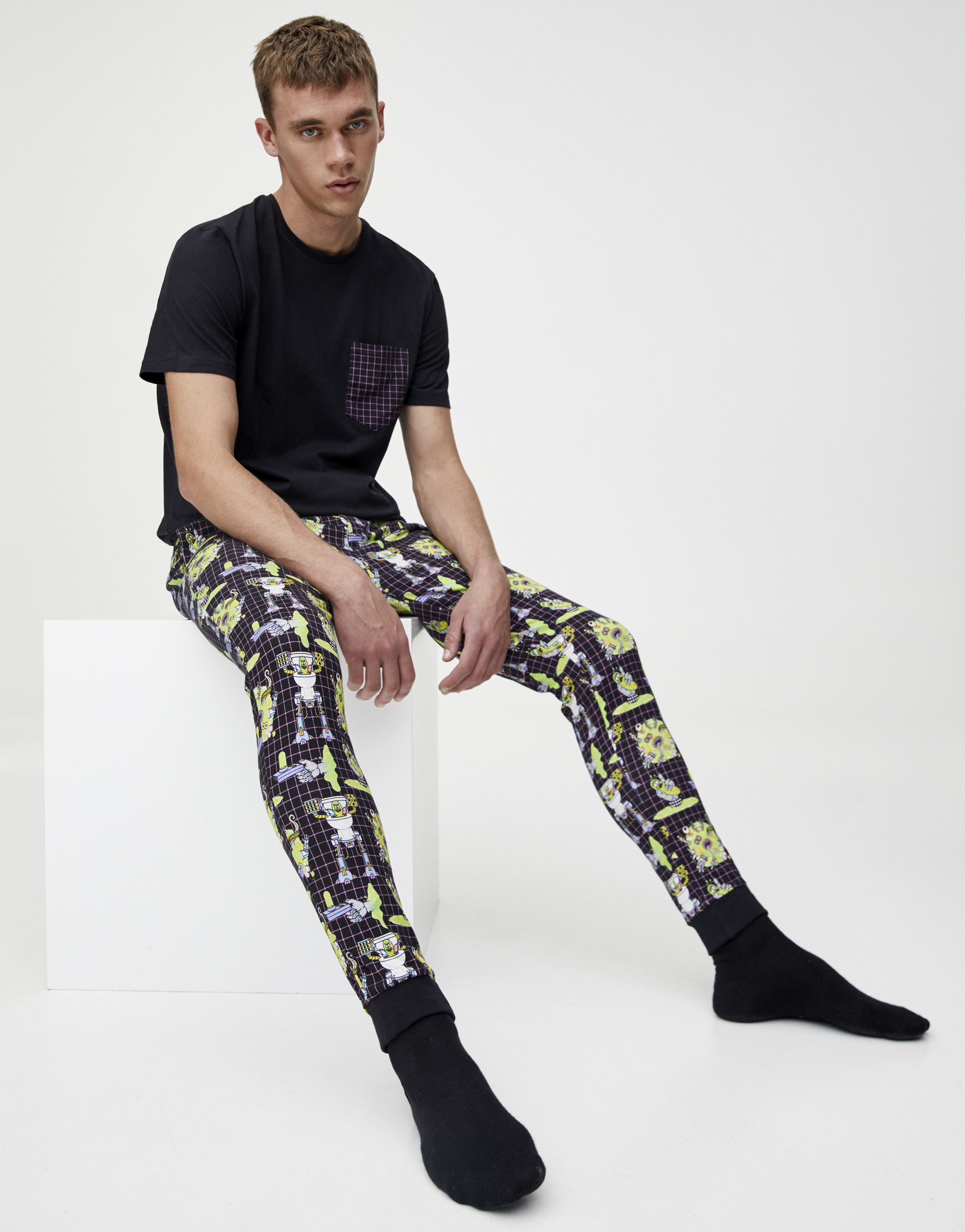 Rick And Morty Black Pyjamas Pull Bear