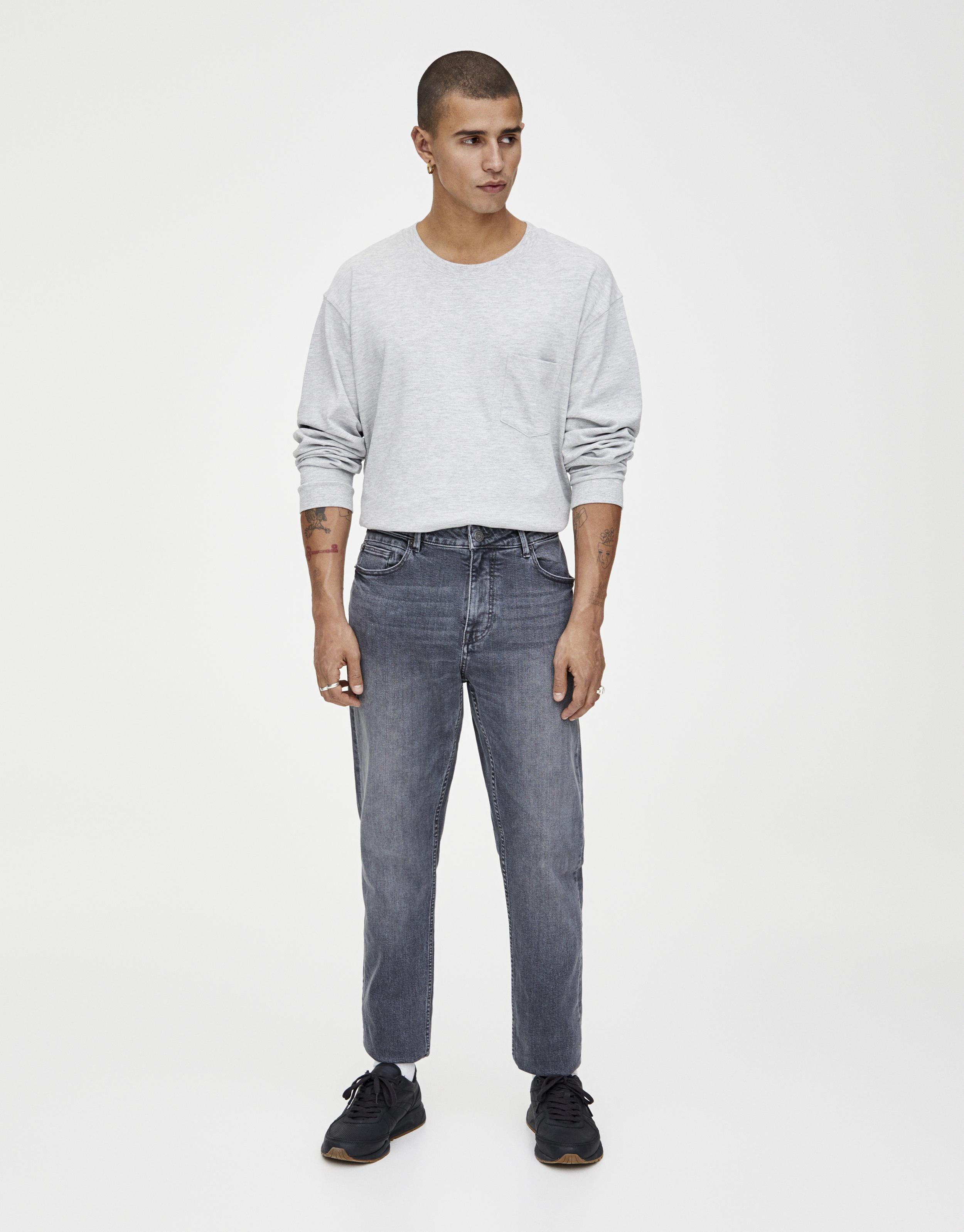 Grey slim comfort fit jeans - PULL\u0026BEAR
