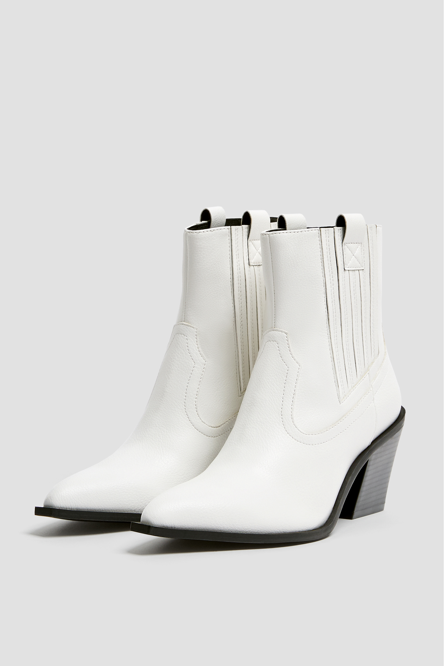 white cowboy ankle boots