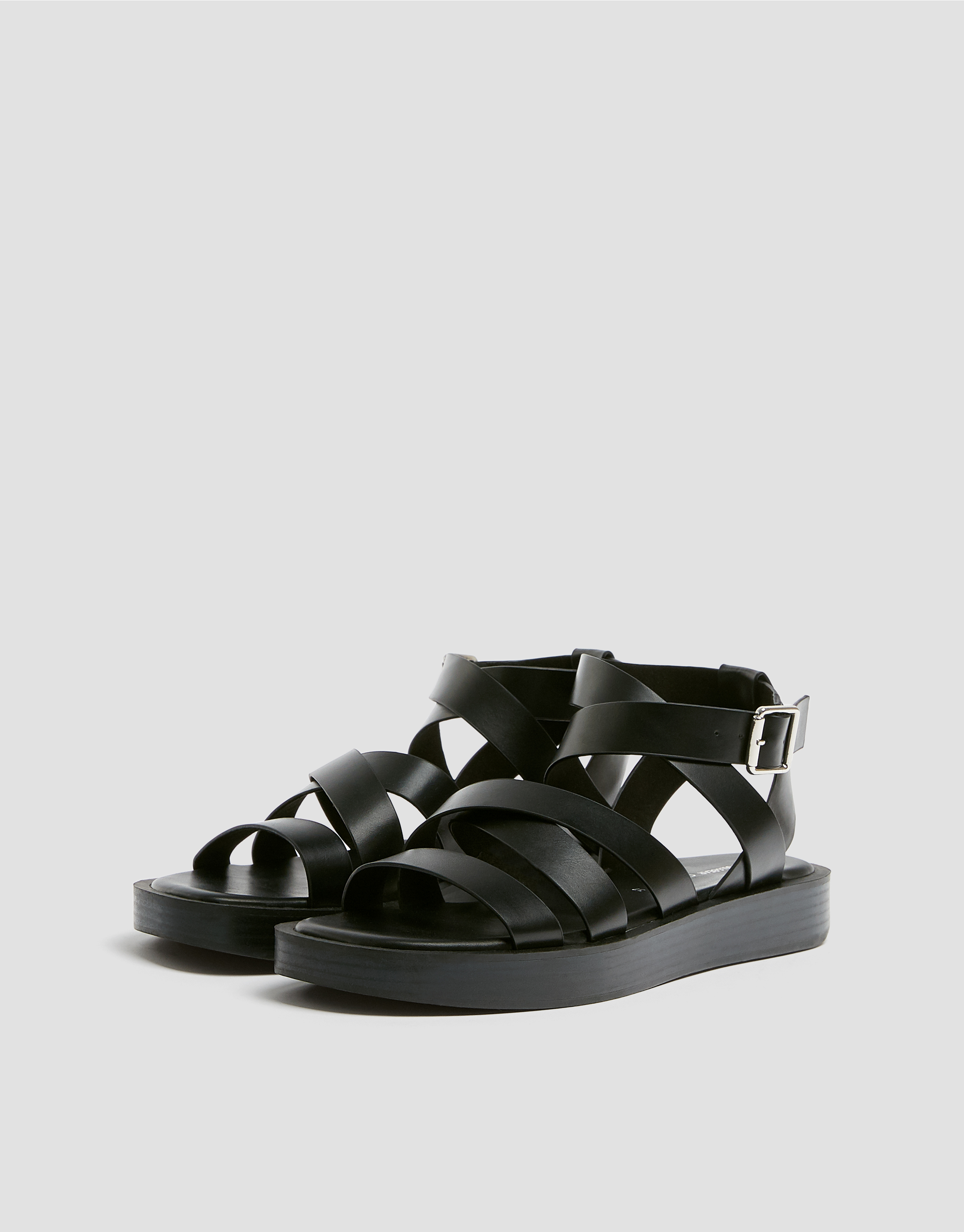 black strappy sandals