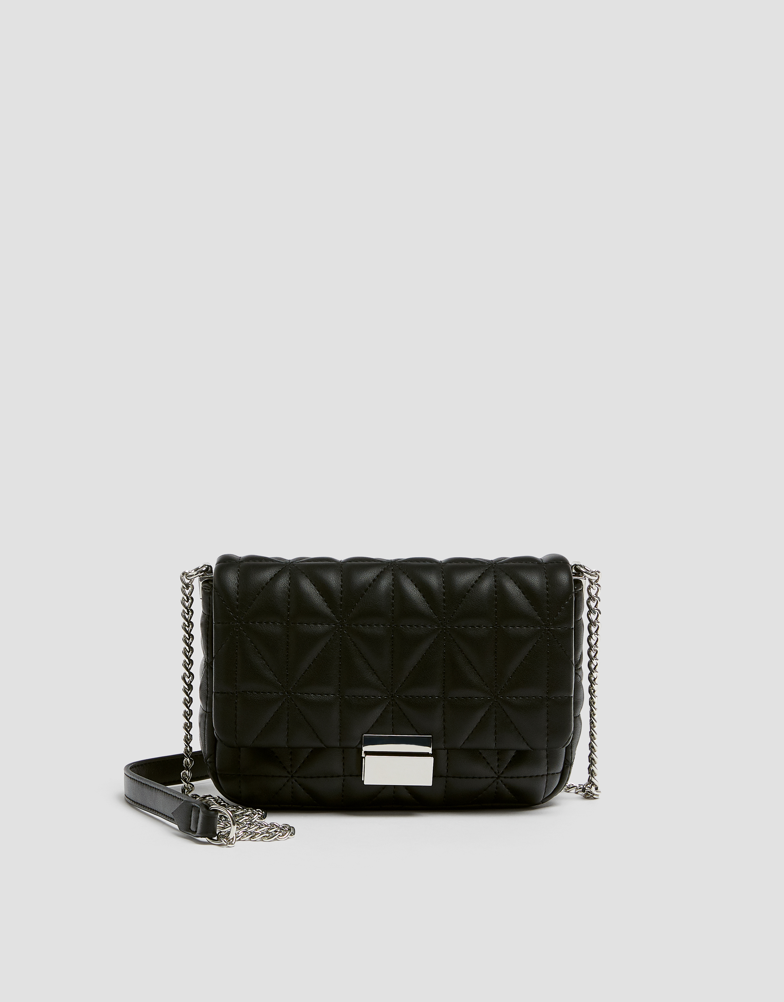 black quilted purse