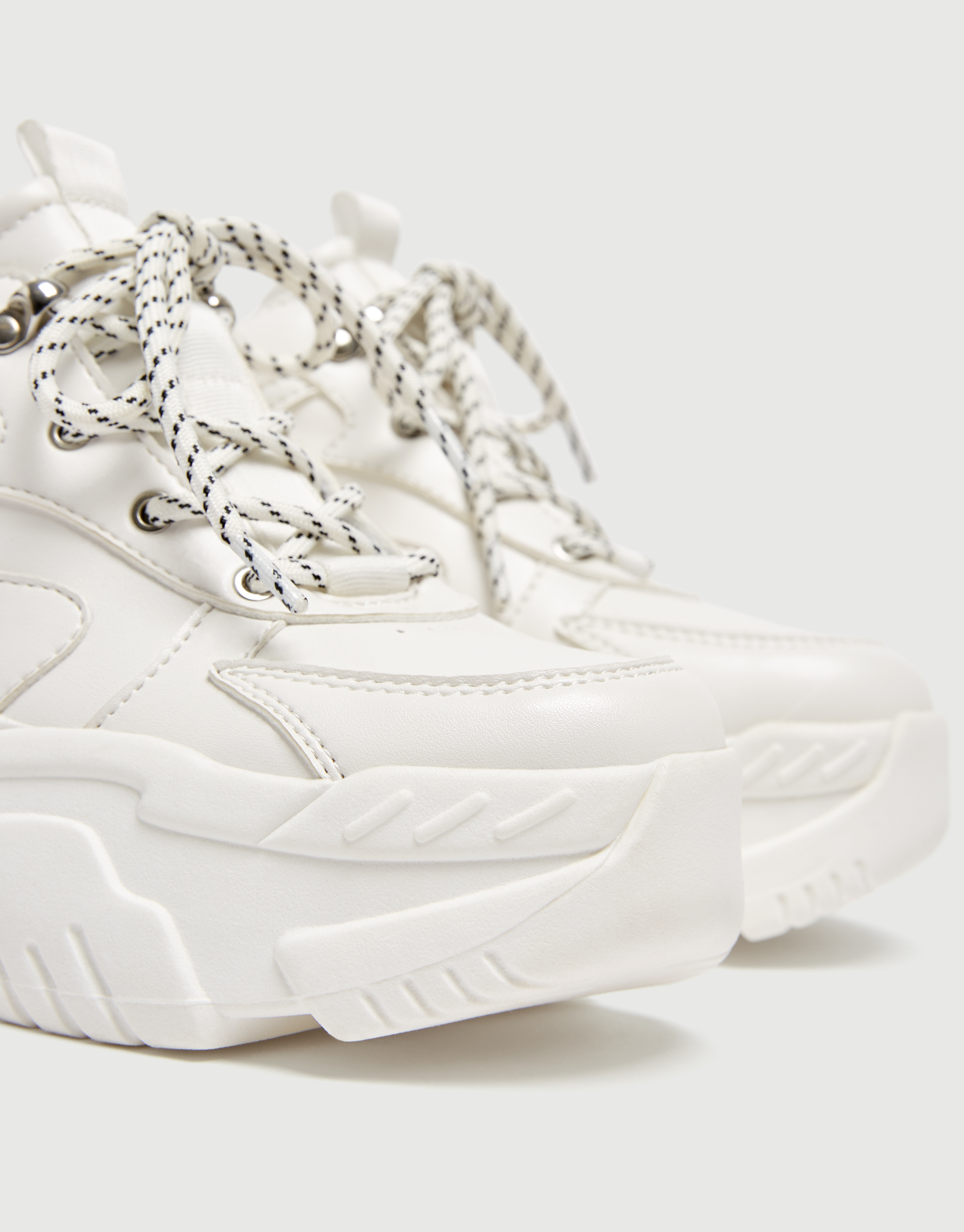 white platform trainers
