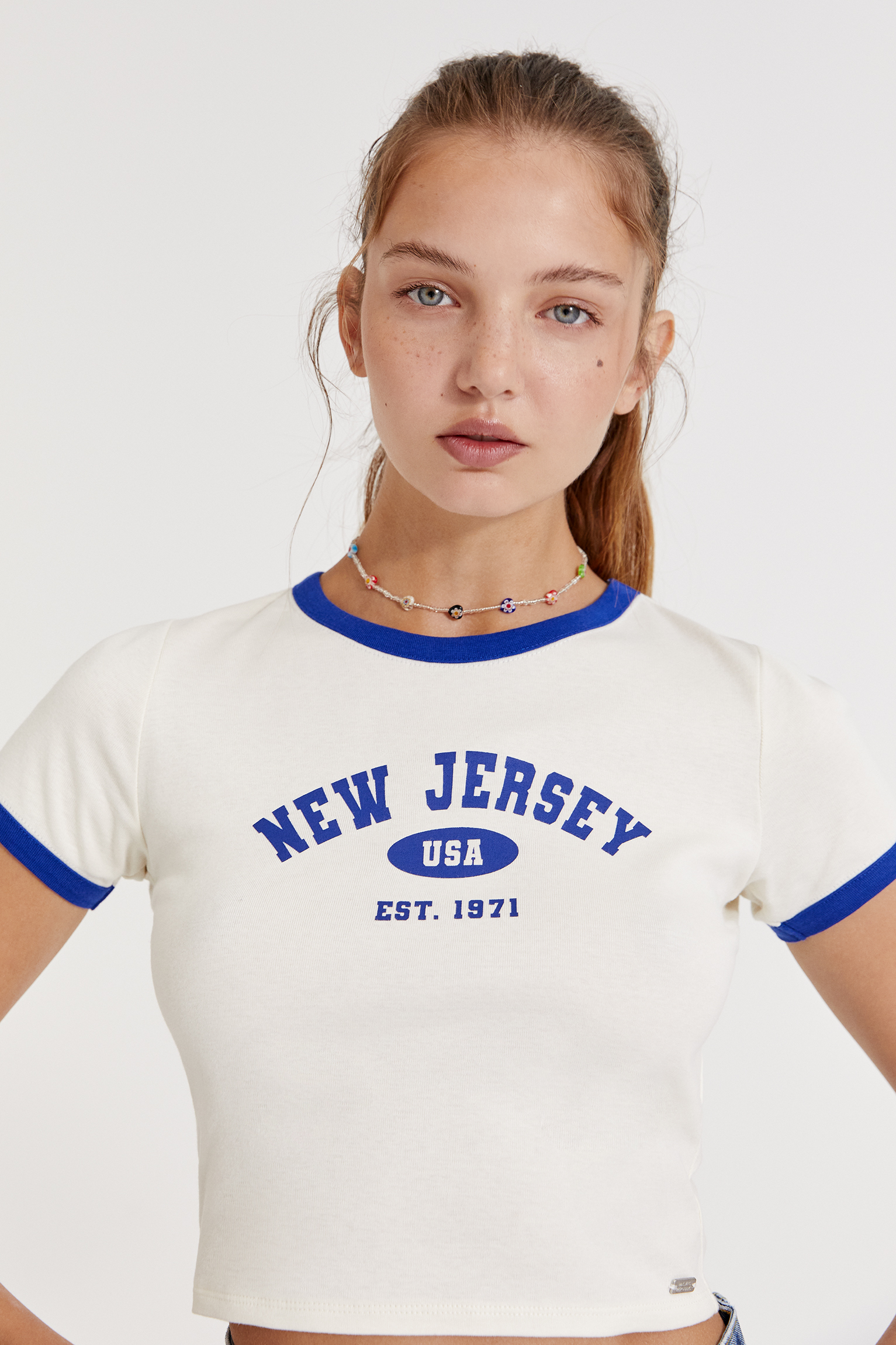 Varsity T-shirt with contrast rib 