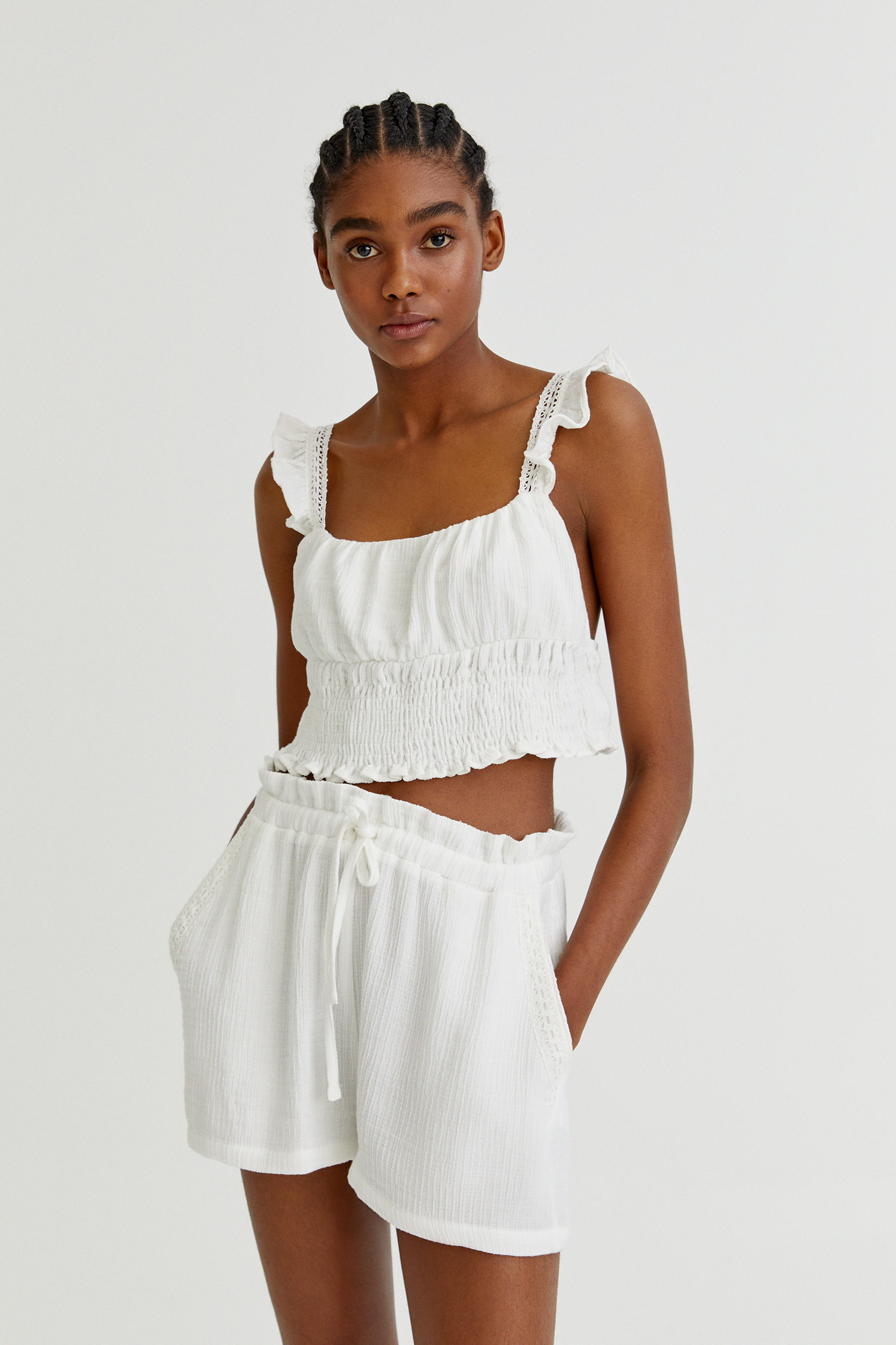 shorts with white trim