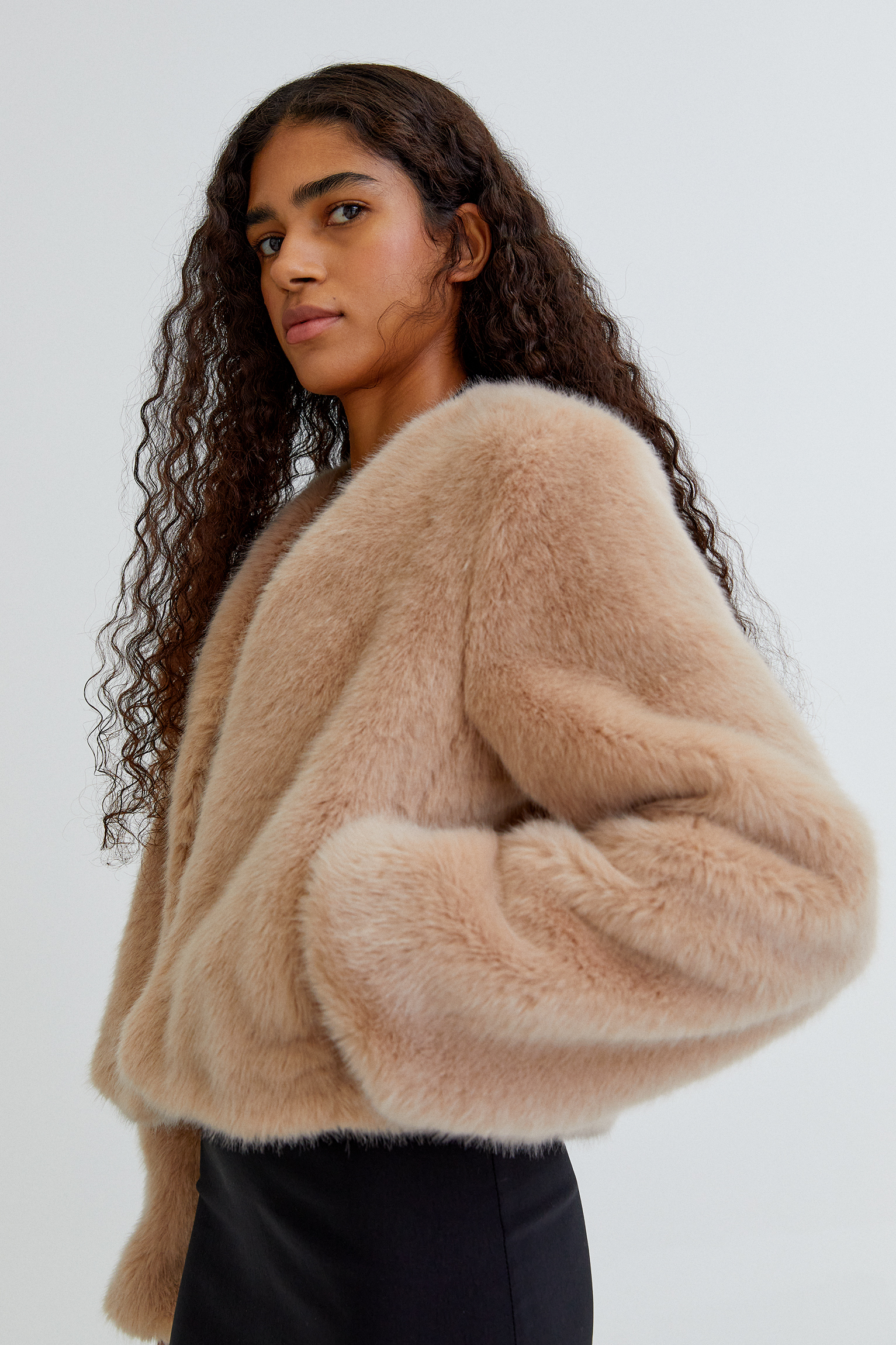 faux fur pull and bear