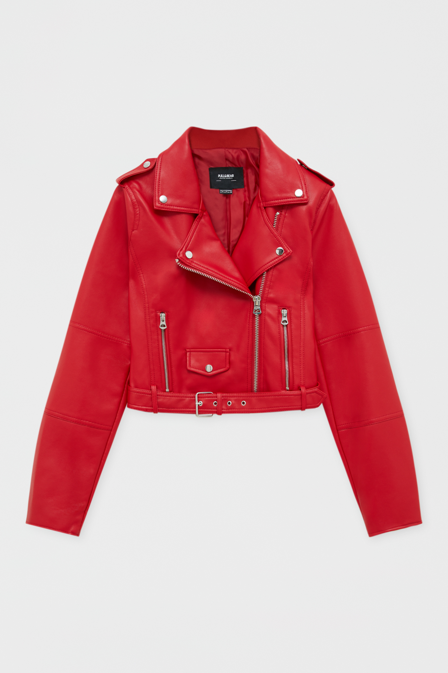 pull and bear leather biker jacket