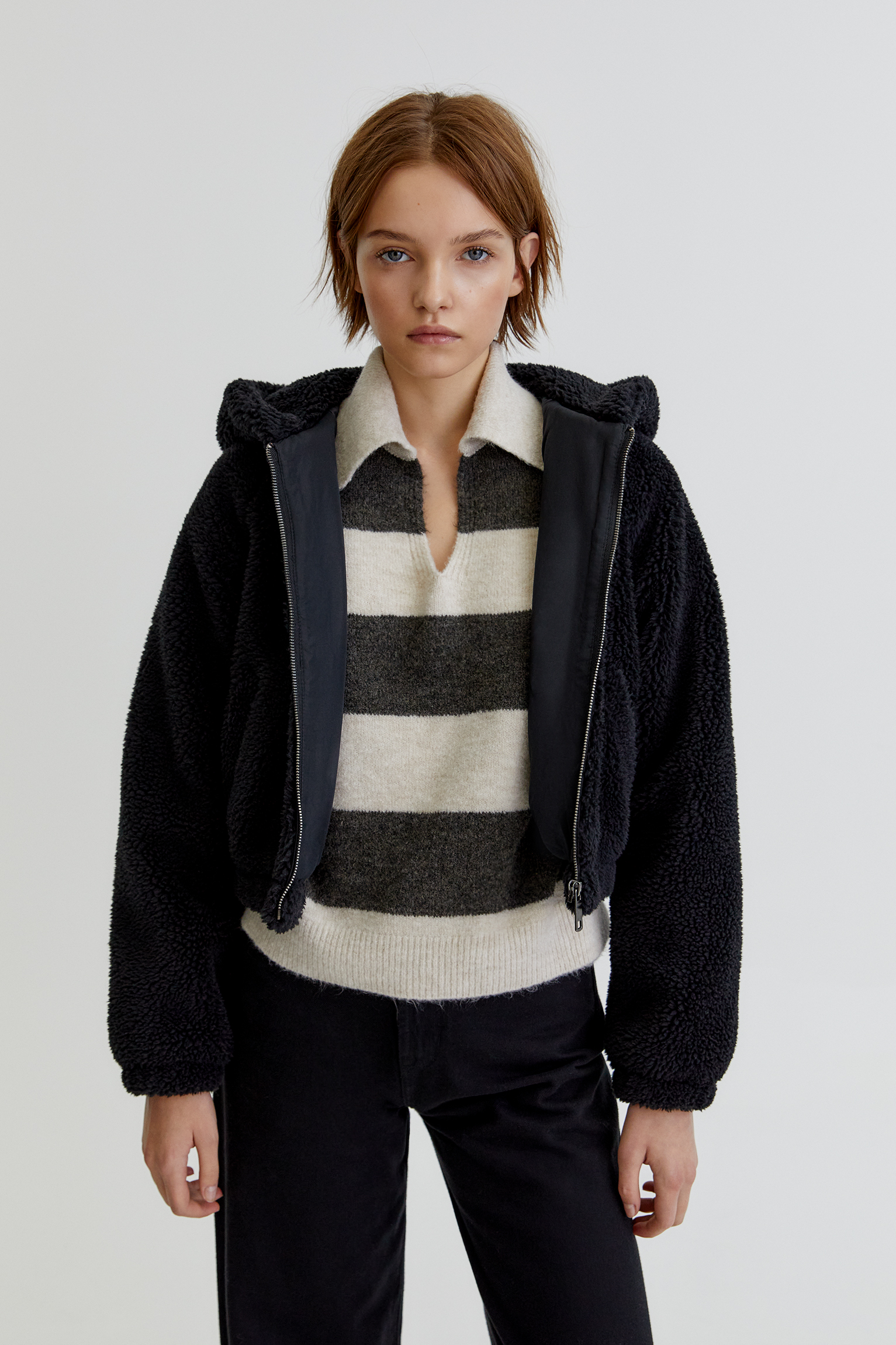 pull and bear teddy coat