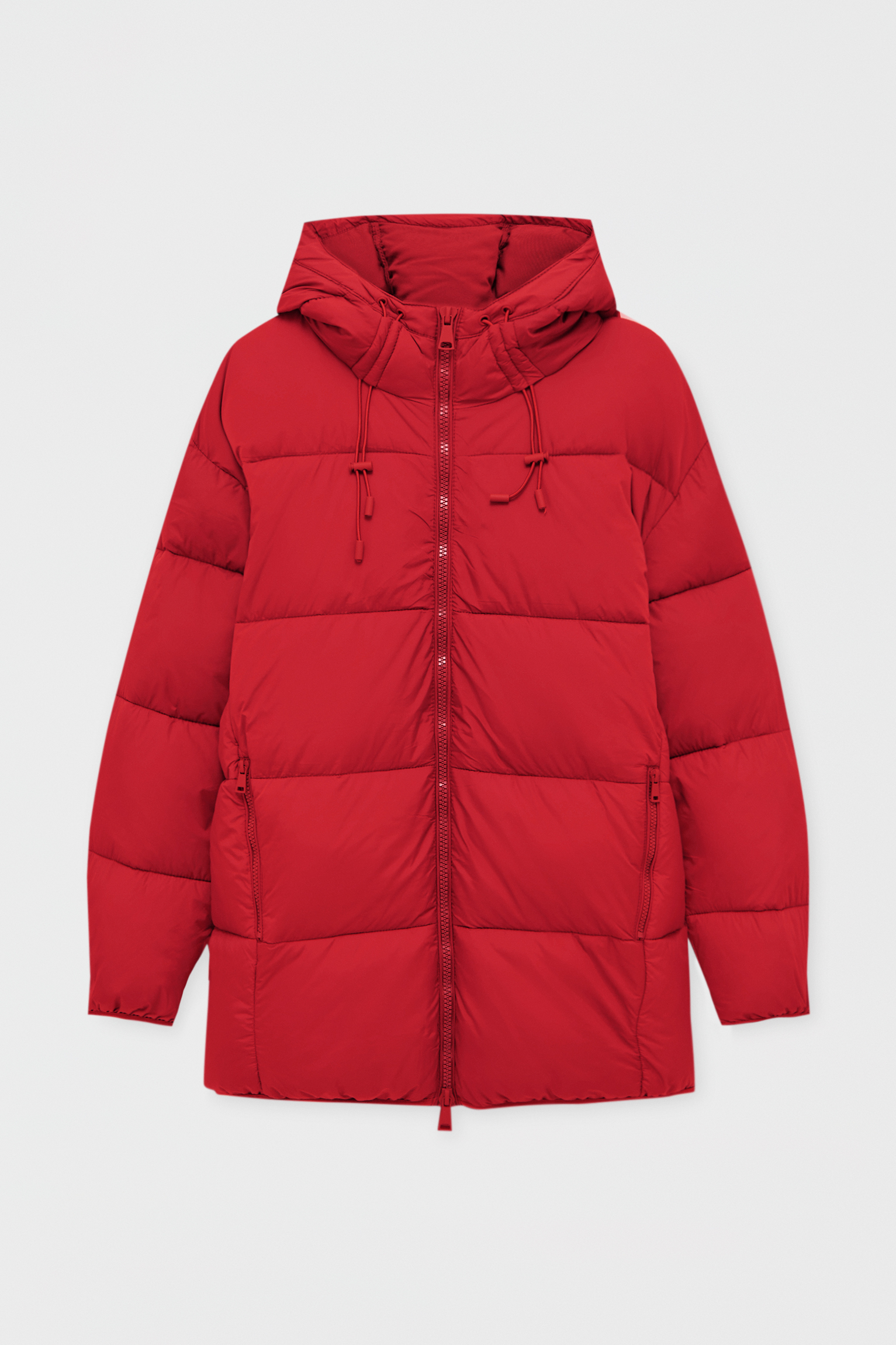 pull and bear red puffer jacket