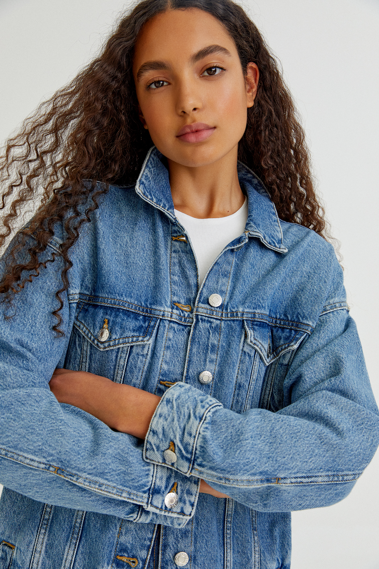 belted denim jacket