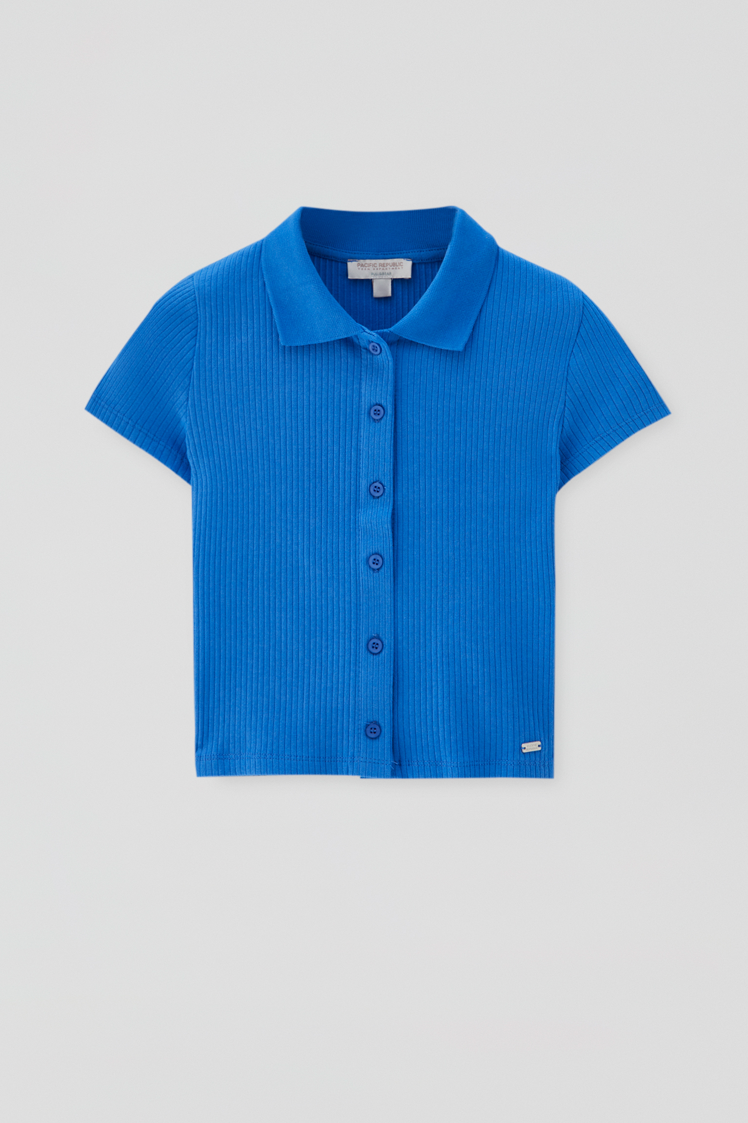 ribbed button up polo