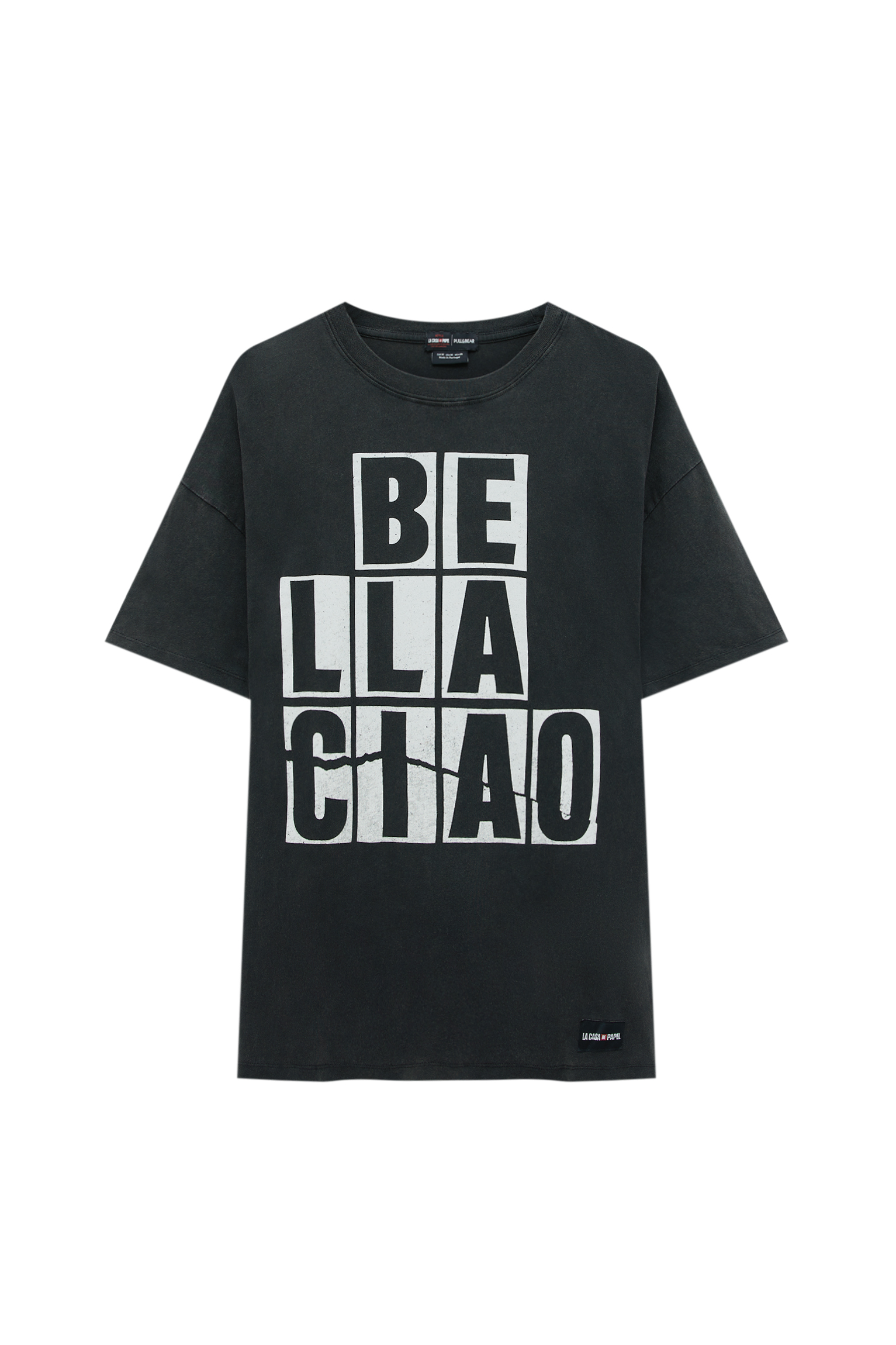 Black Money Heist x Pull\u0026Bear “Bella Ciao” T-shirt - PULL\u0026BEAR