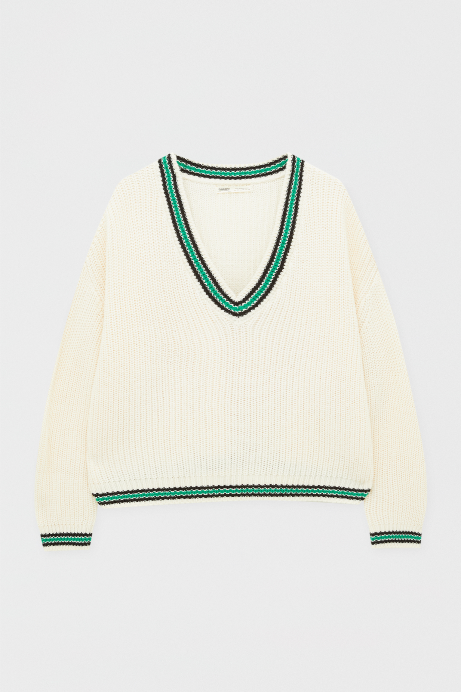 varsity v neck sweater