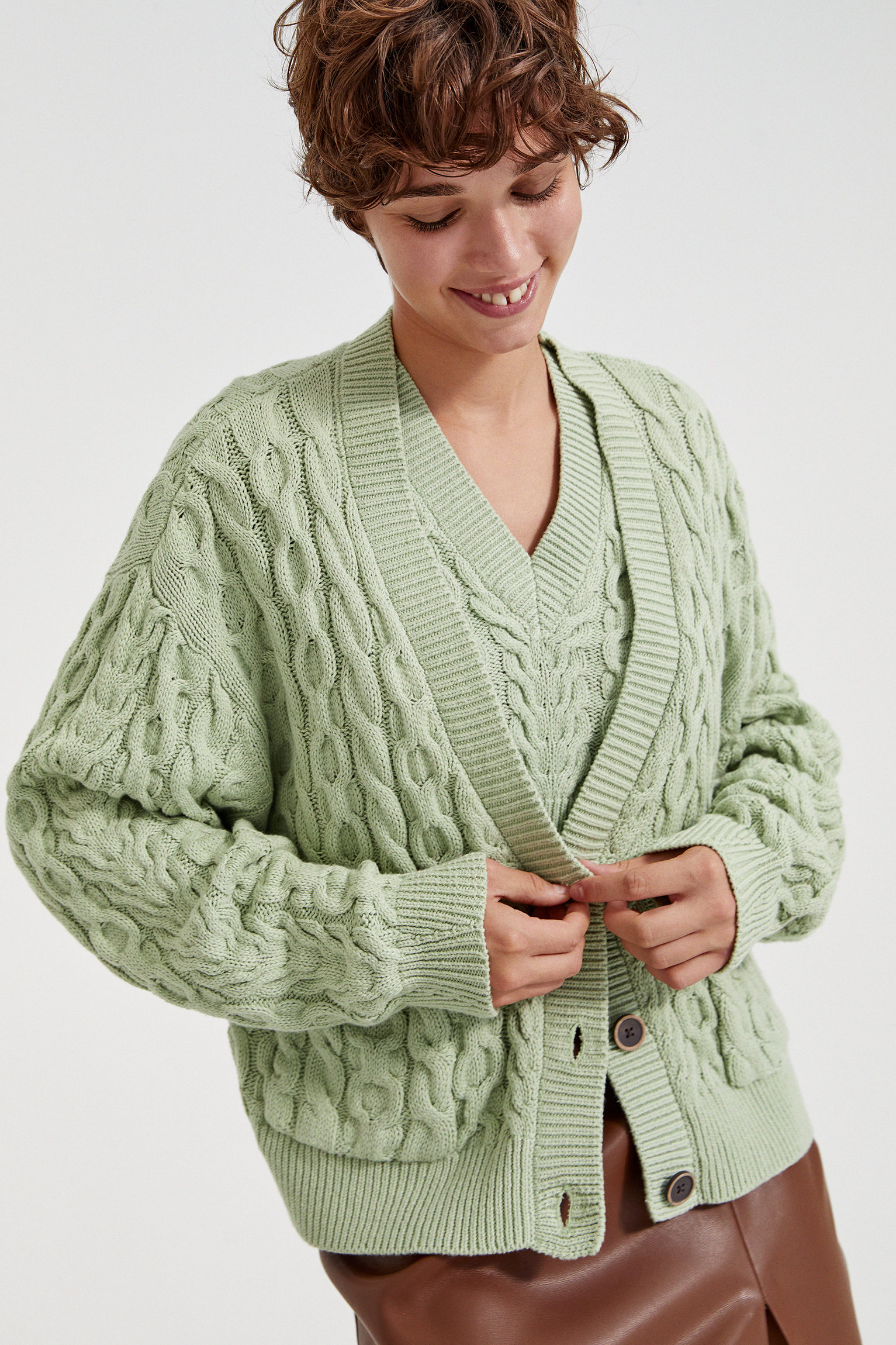 cable stitch cardigan