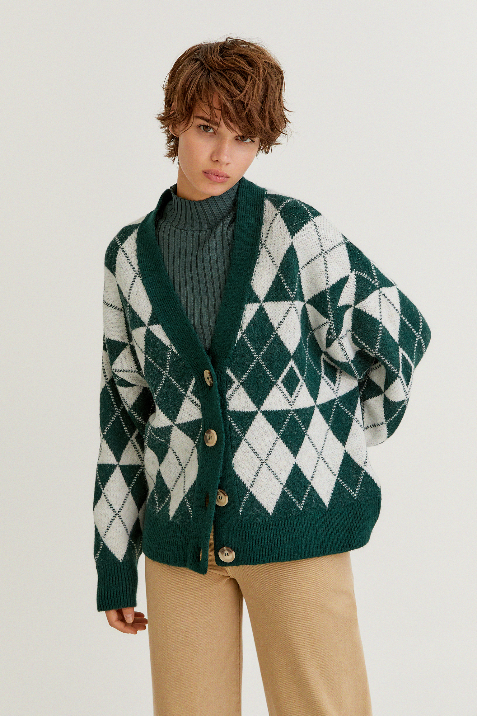 argyle cardigan