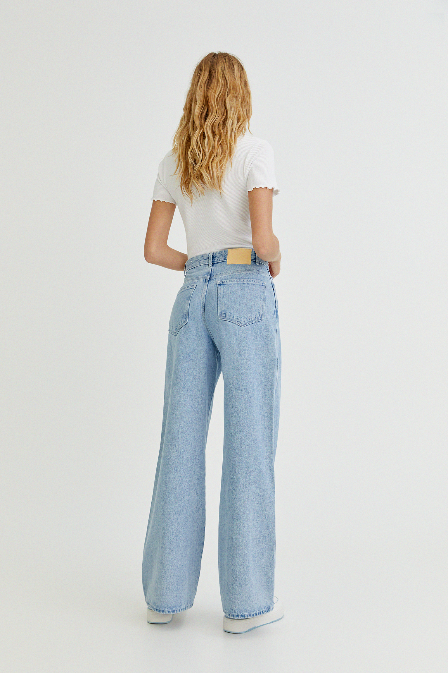 wide leg pull on jeans
