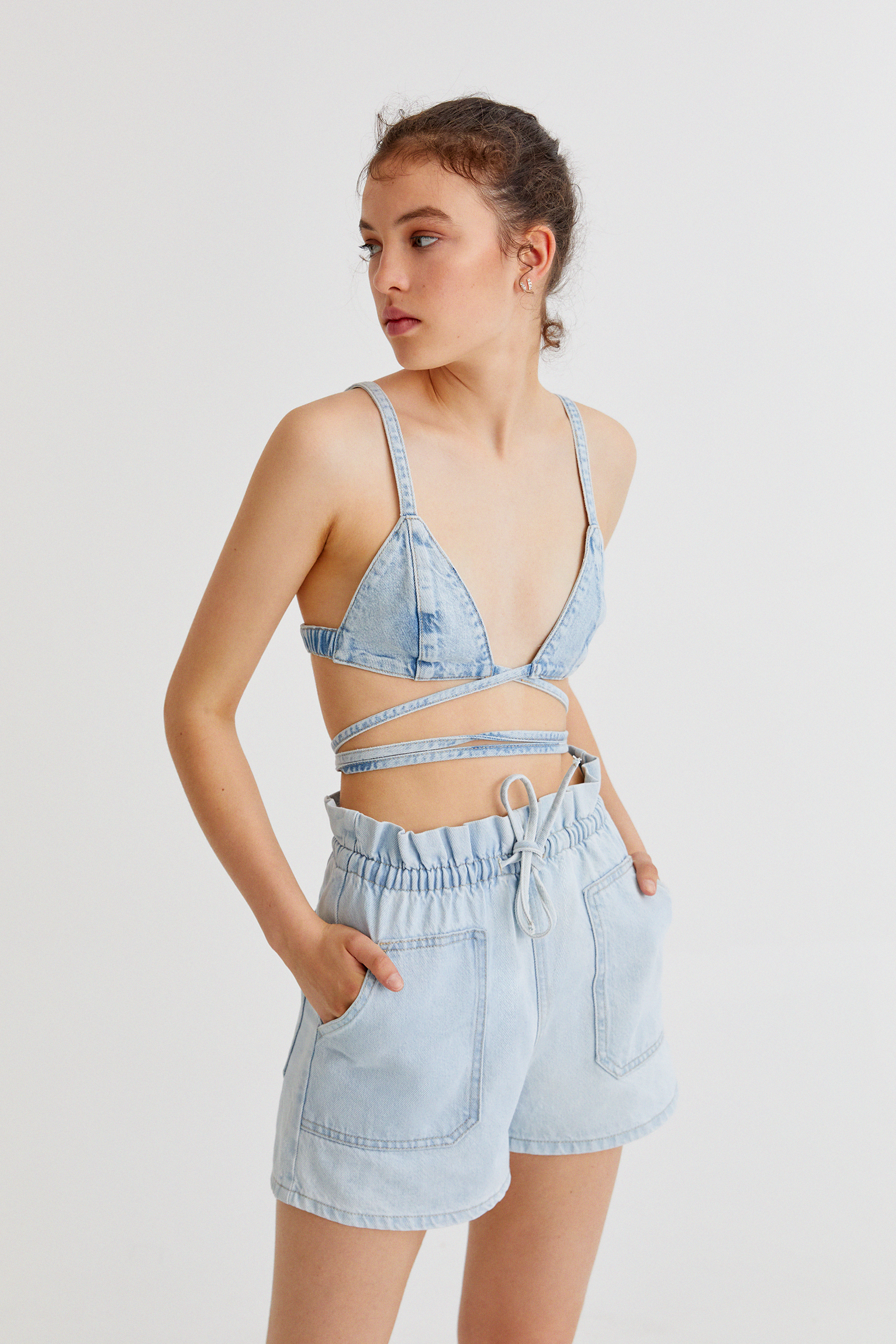 paperbag denim short