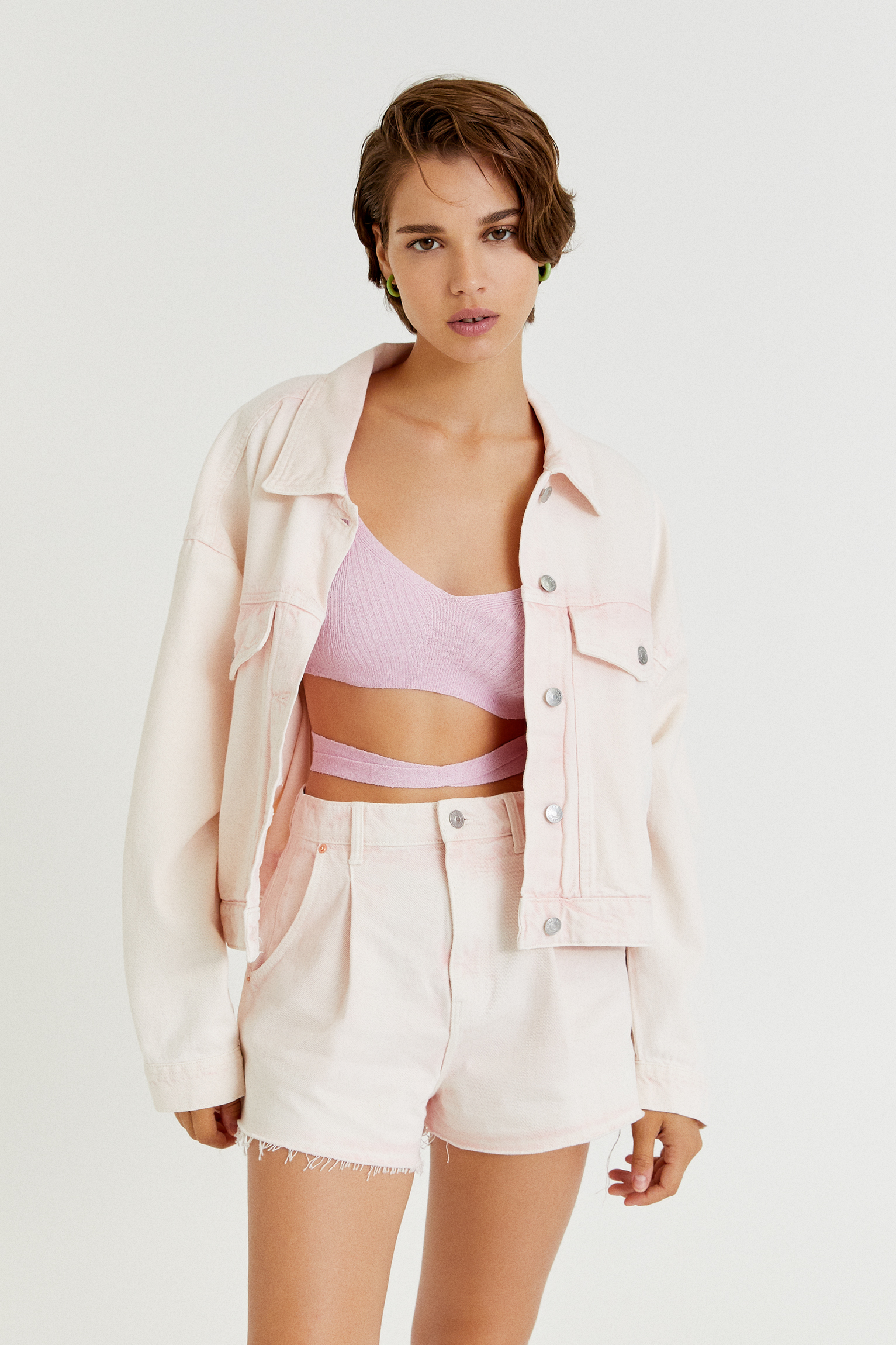pull and bear pink jacket