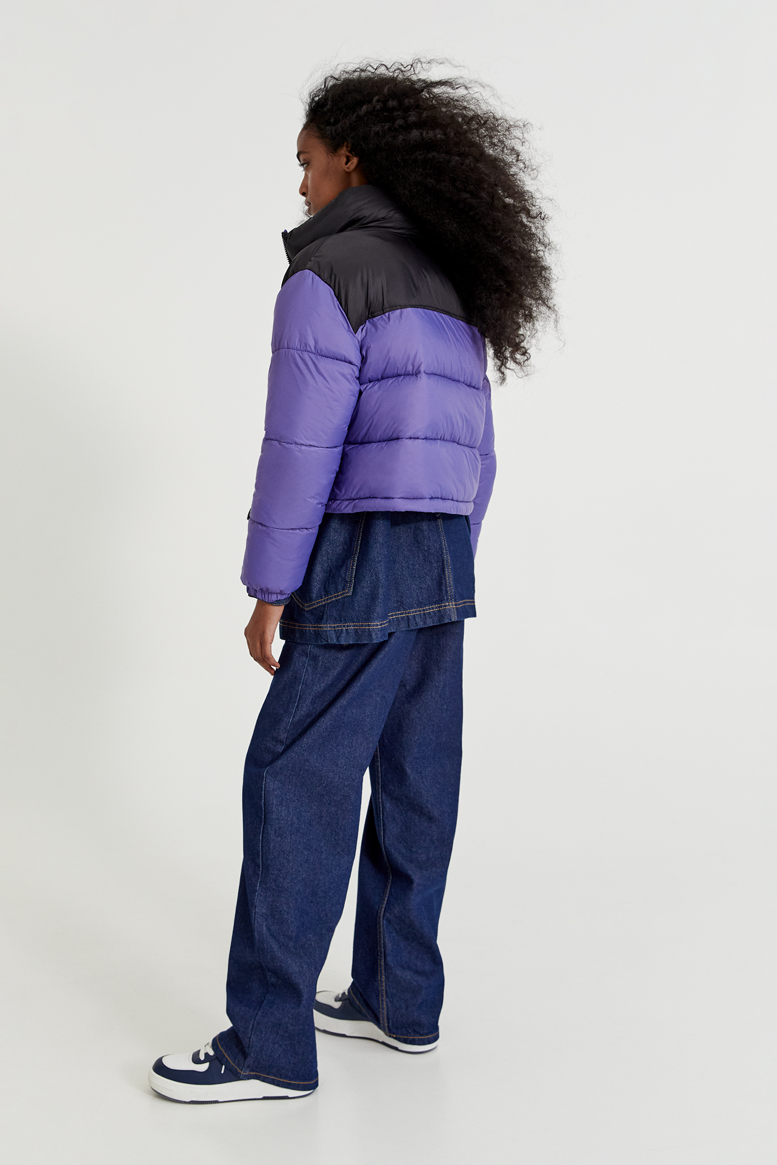 pull and bear purple puffer jacket