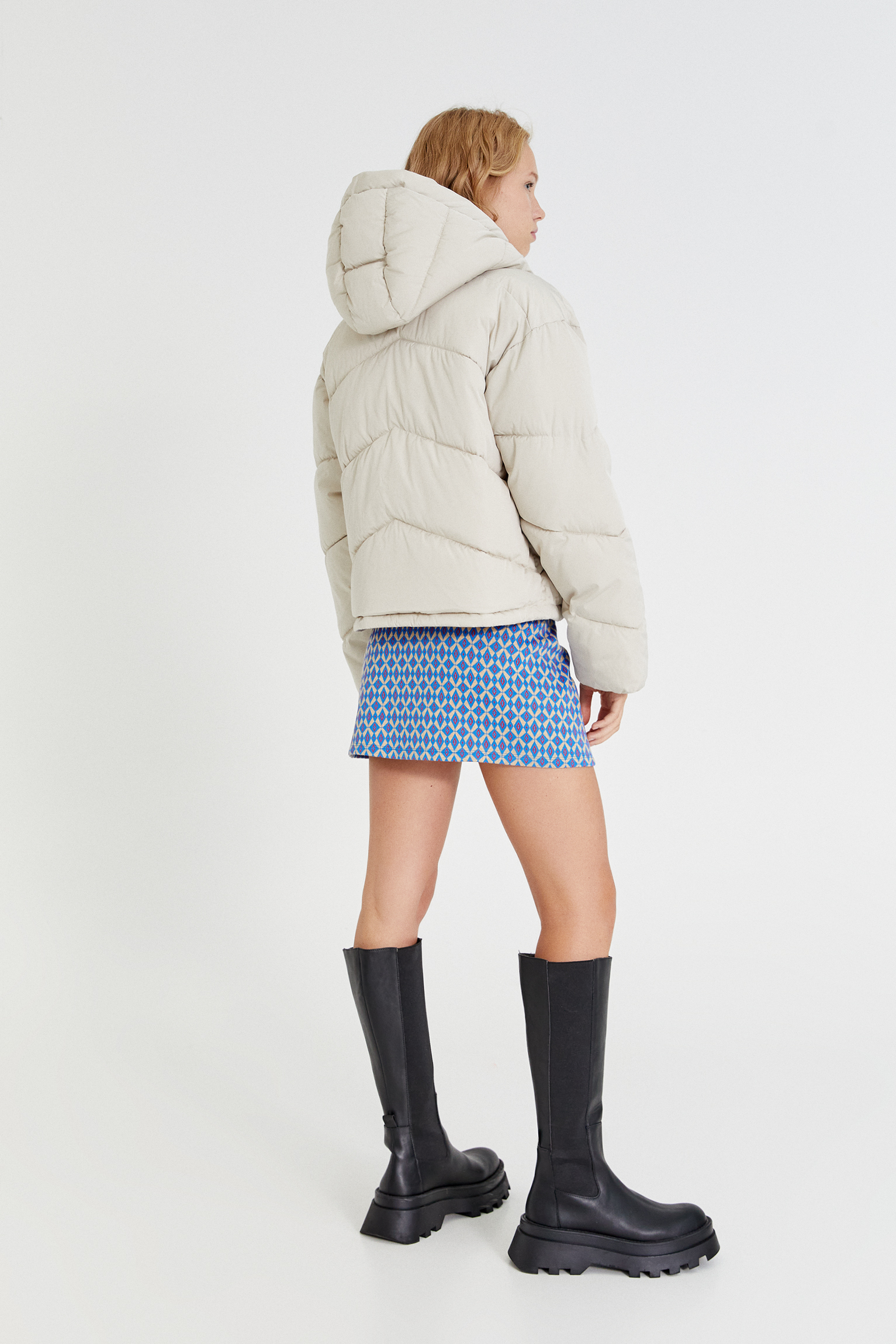 hooded bubble jacket