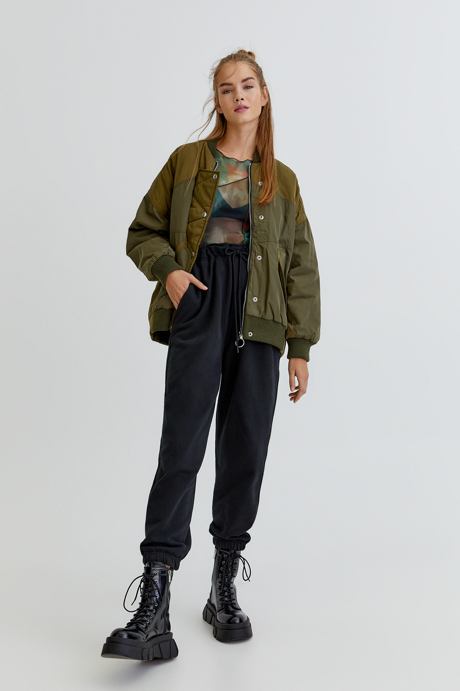 oversized khaki jacket