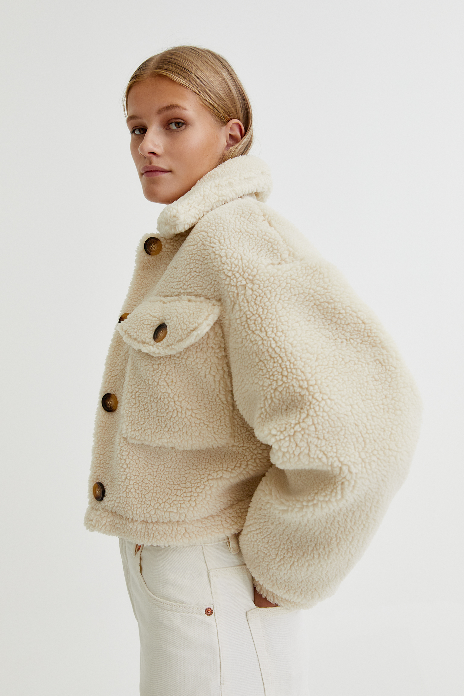 shearling jacket cream