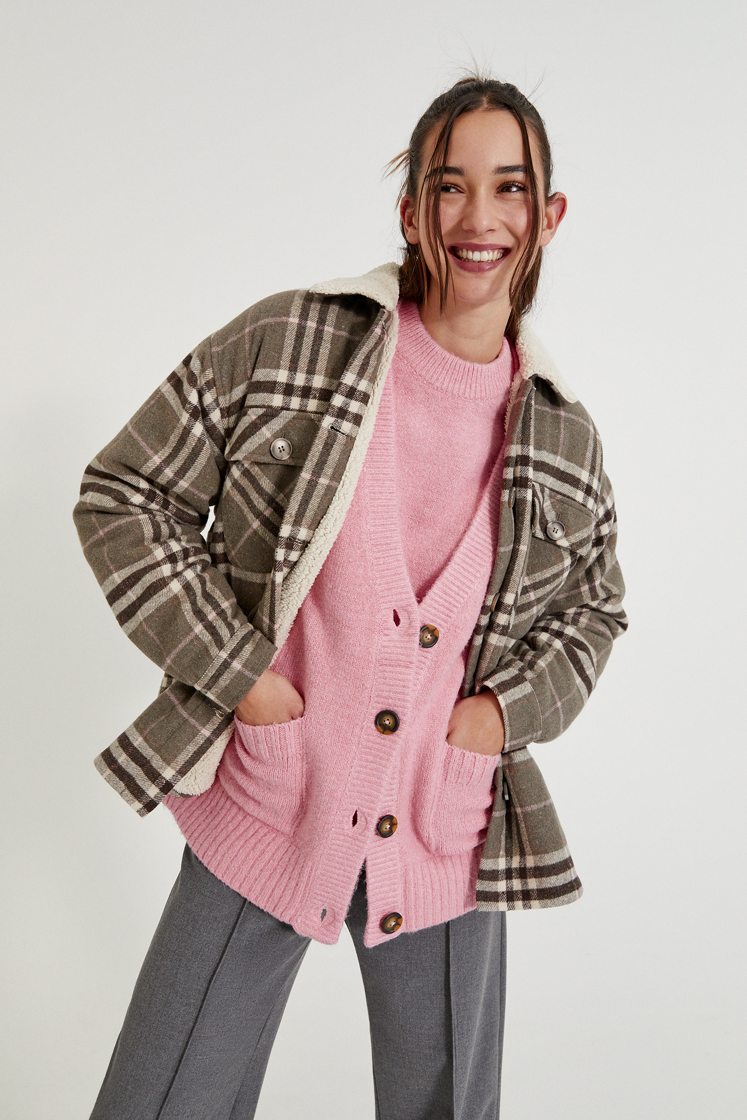 check on it faux shearling jacket