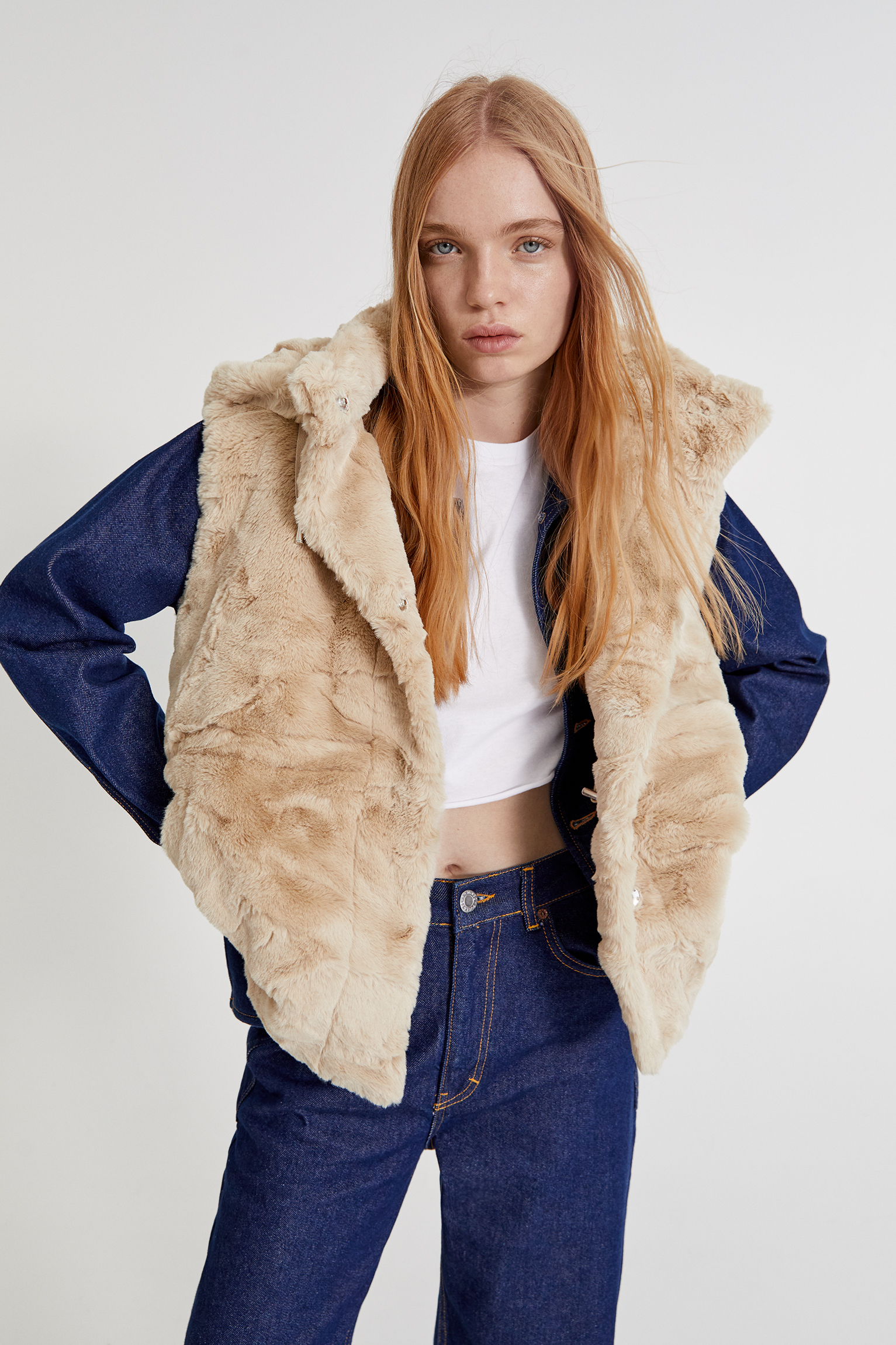 pull and bear faux fur