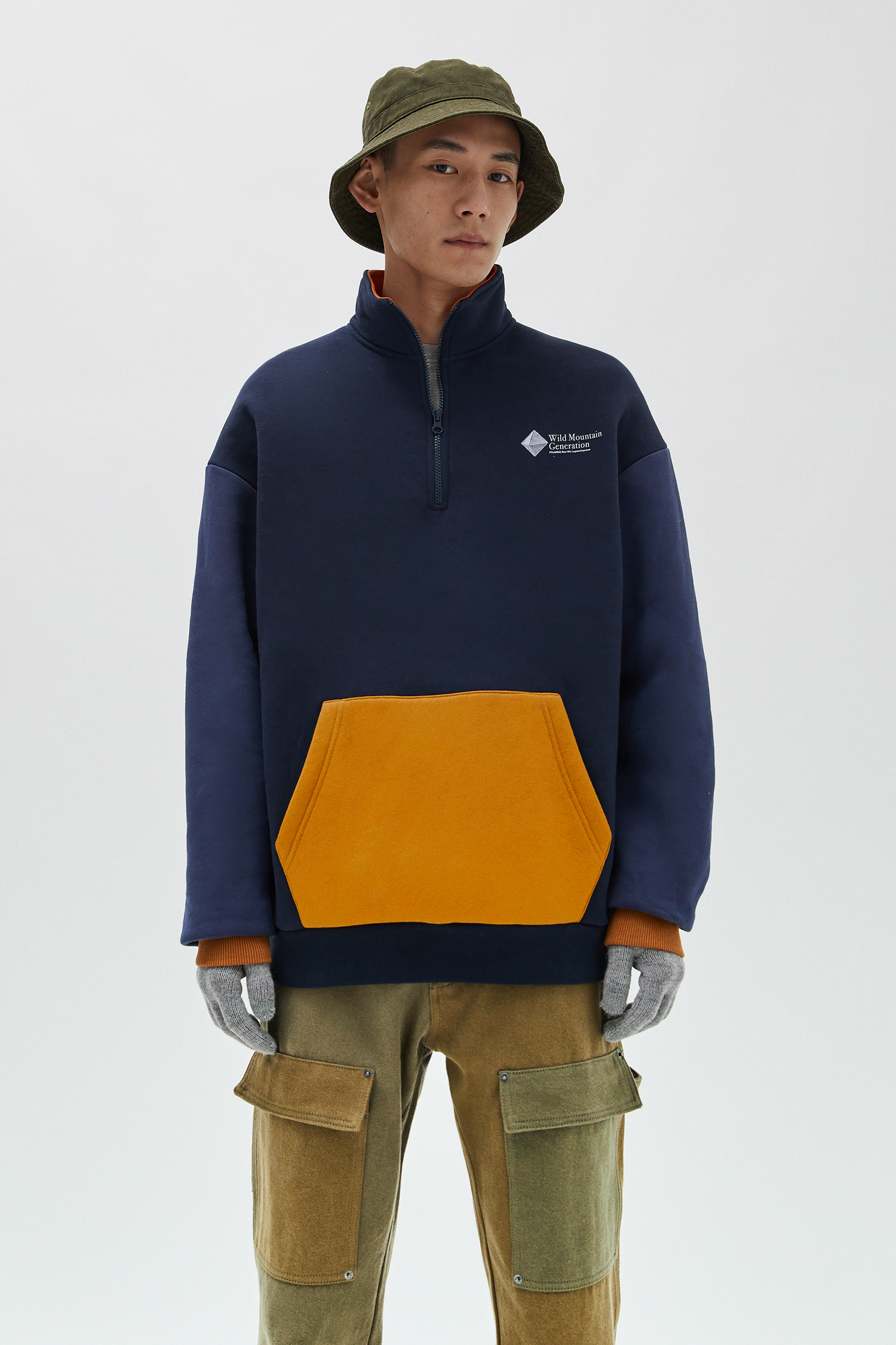 half zip sweatshirt with pockets