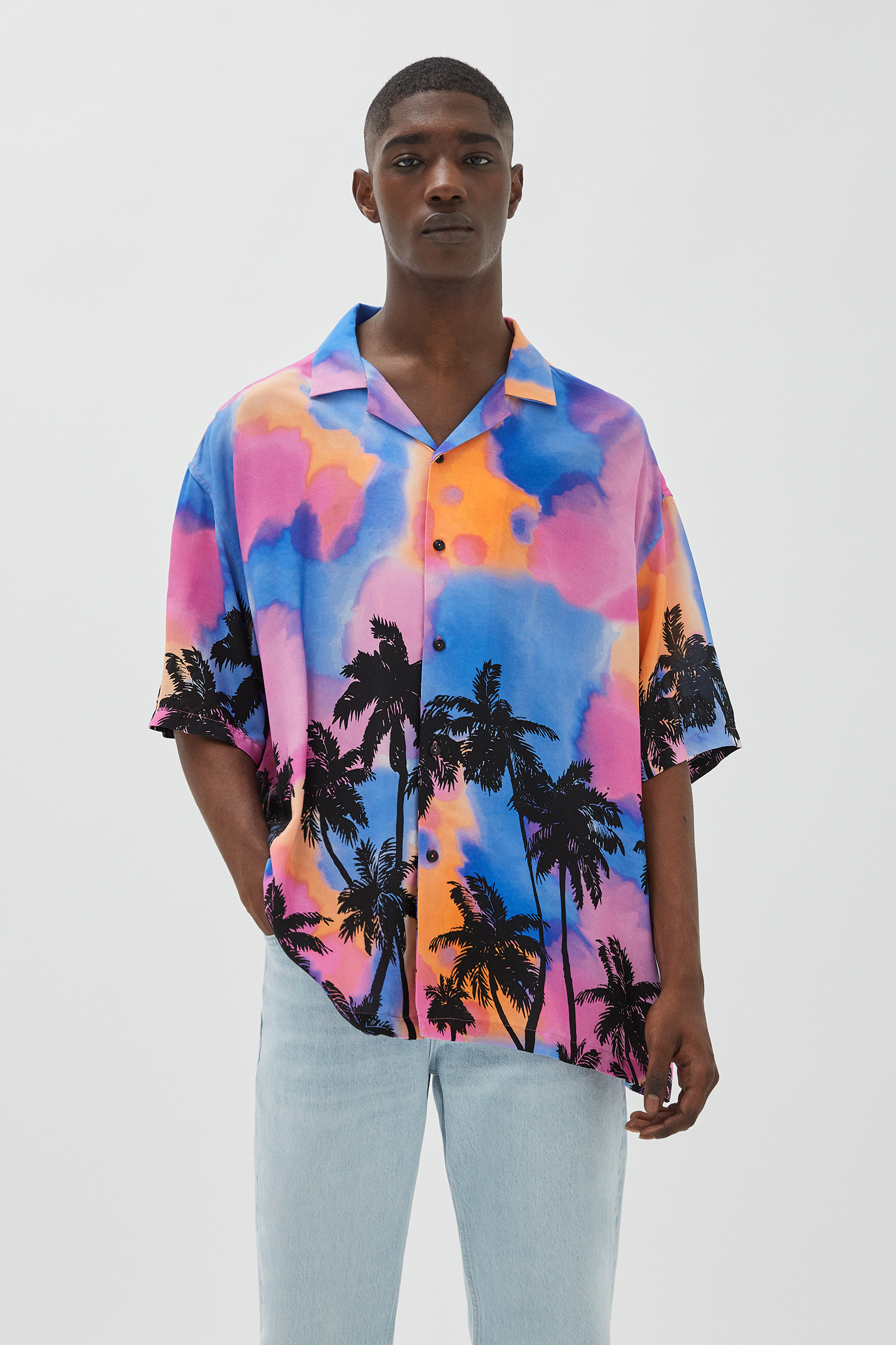 Multicoloured palm tree shirt - PULL\u0026BEAR