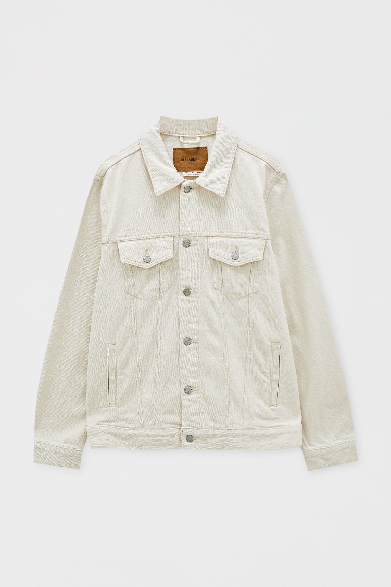 cream colored denim jacket