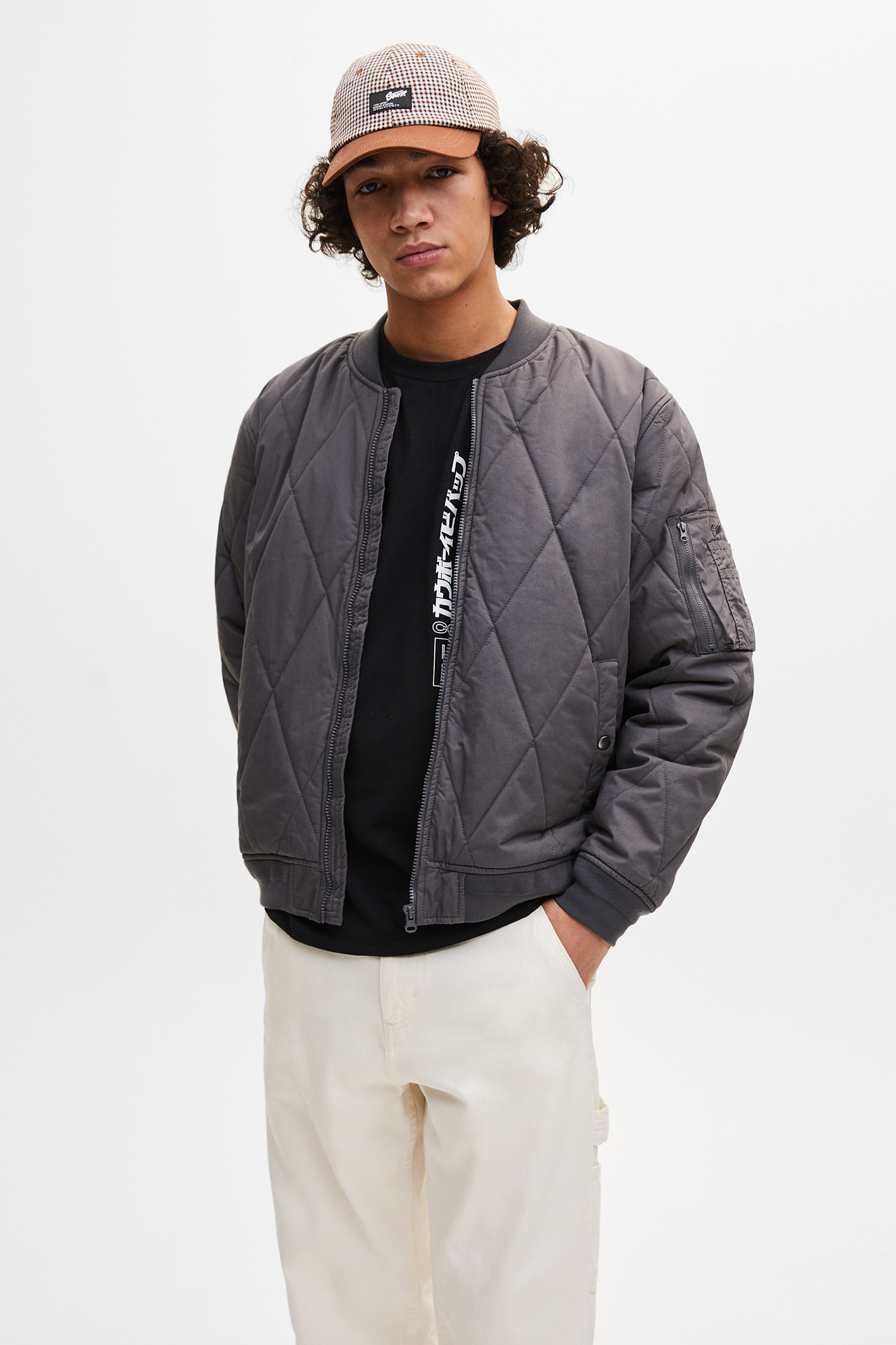 quilted bomber jacket